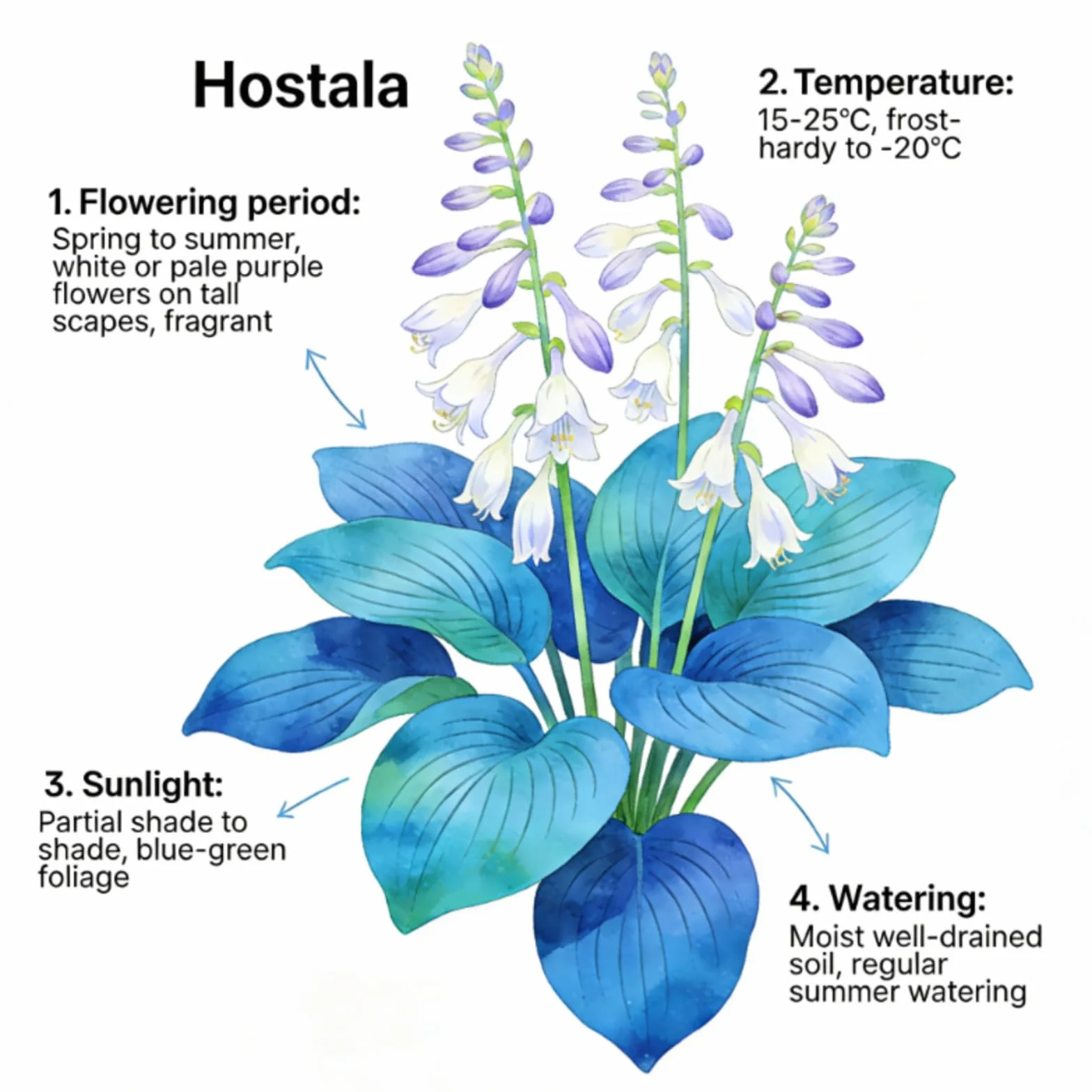 Wieloletnia hosta Midnight Blue / odporna na cień / wieloletnia / idealna do granic ogrodowych i kształtowania krajobrazu/bogate liście - 6 żarówek-C