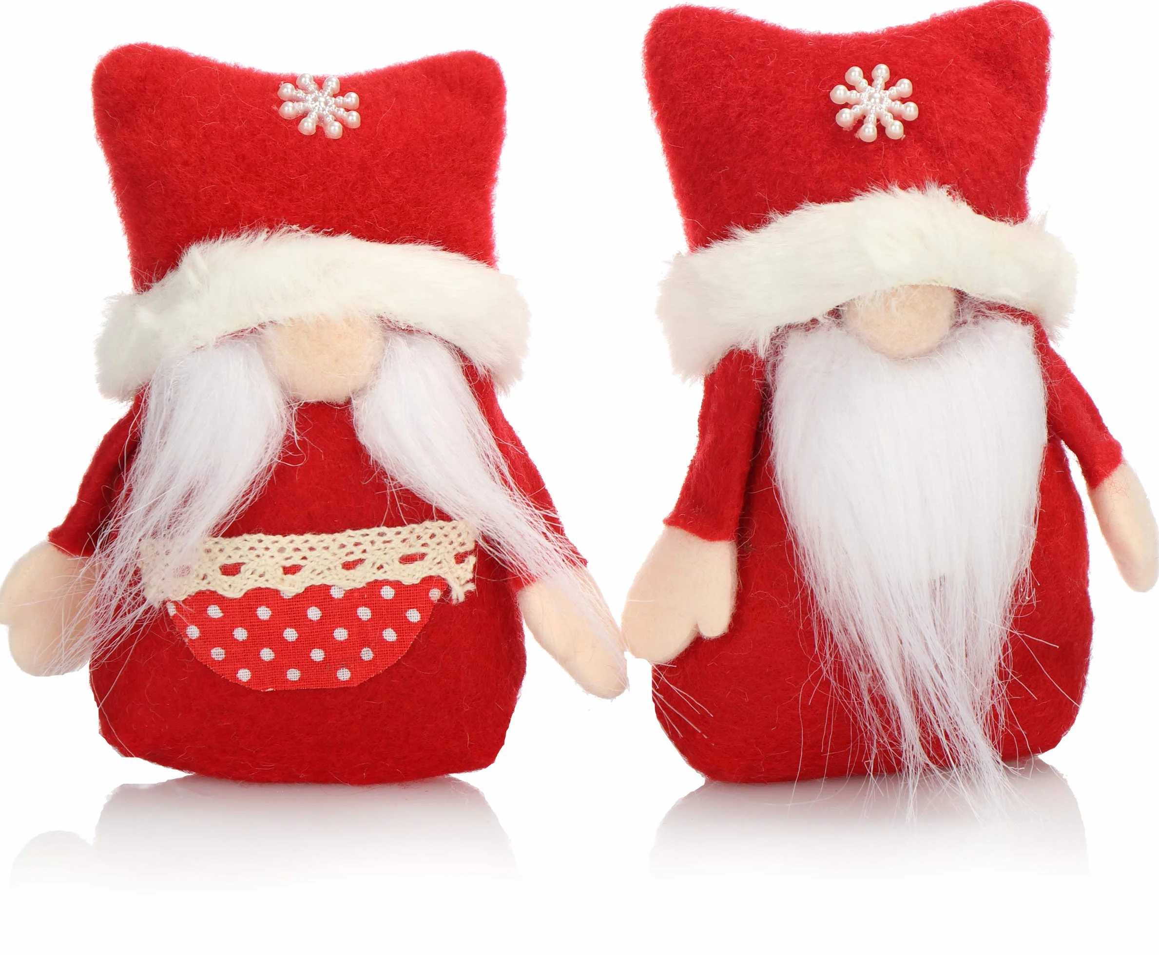 COM-FOUR® 2x Premium para gnomów swiatecznych rozmiar S do dekoracji swiatecznej, artykuly dekoracji zimowej