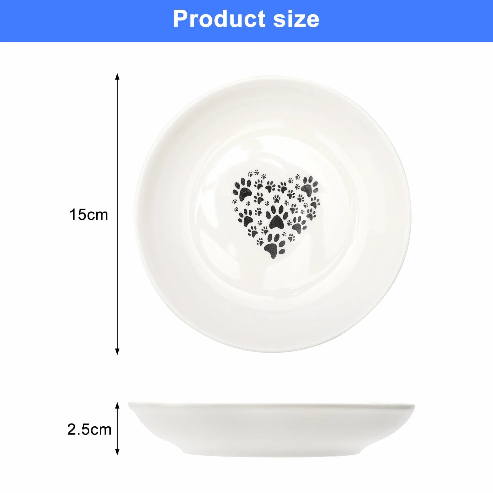Płaskie ceramiczne miski dla kota, zestaw 4 szt.