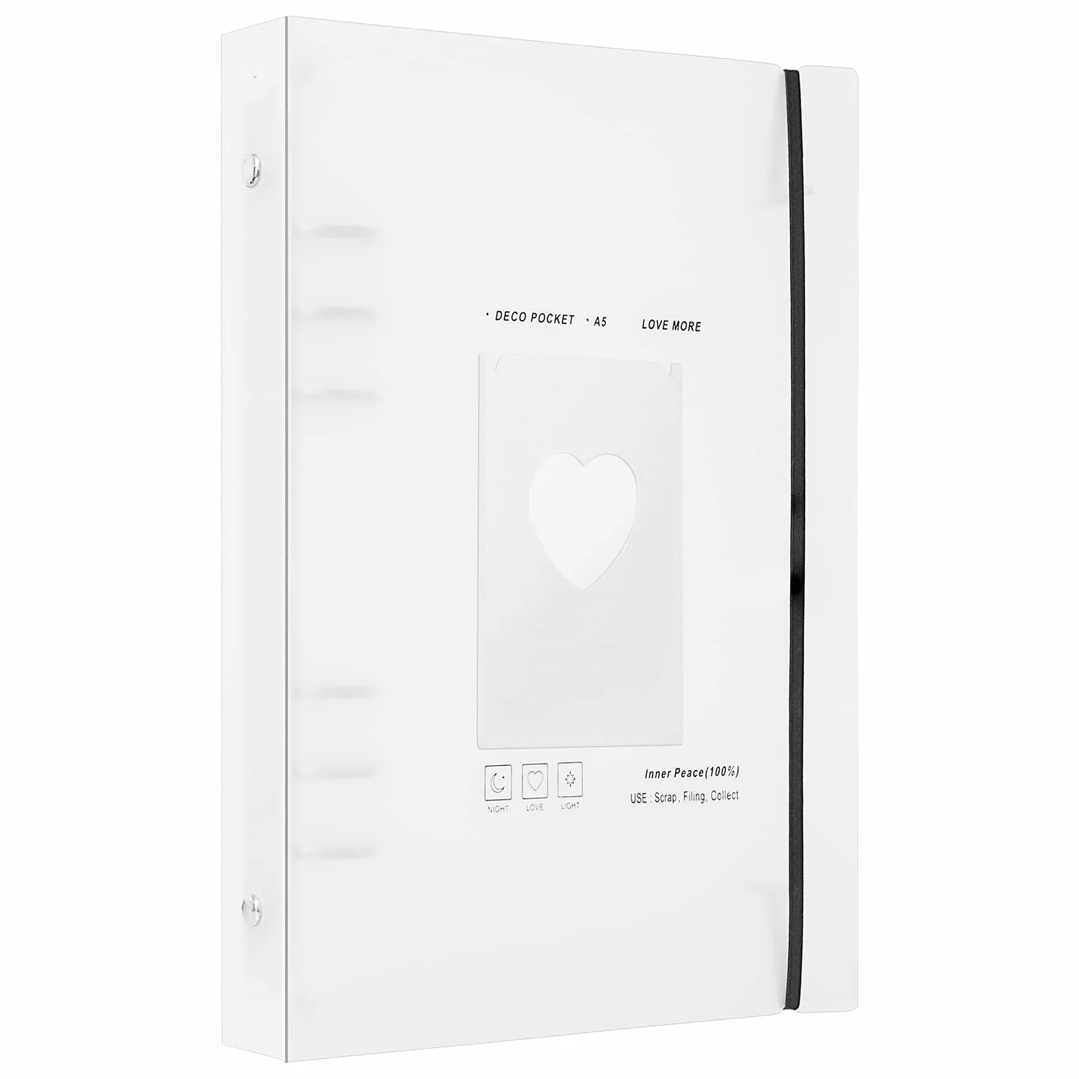 Album fotograficzny z kartami, Kpop, 25 koszulek, 200 kieszeni, 10,2 cm, do uzupełnienia, format A5, 6 pierścieni, segregator, scrapbooking, koszulki na karty, wodoodporny, biały
