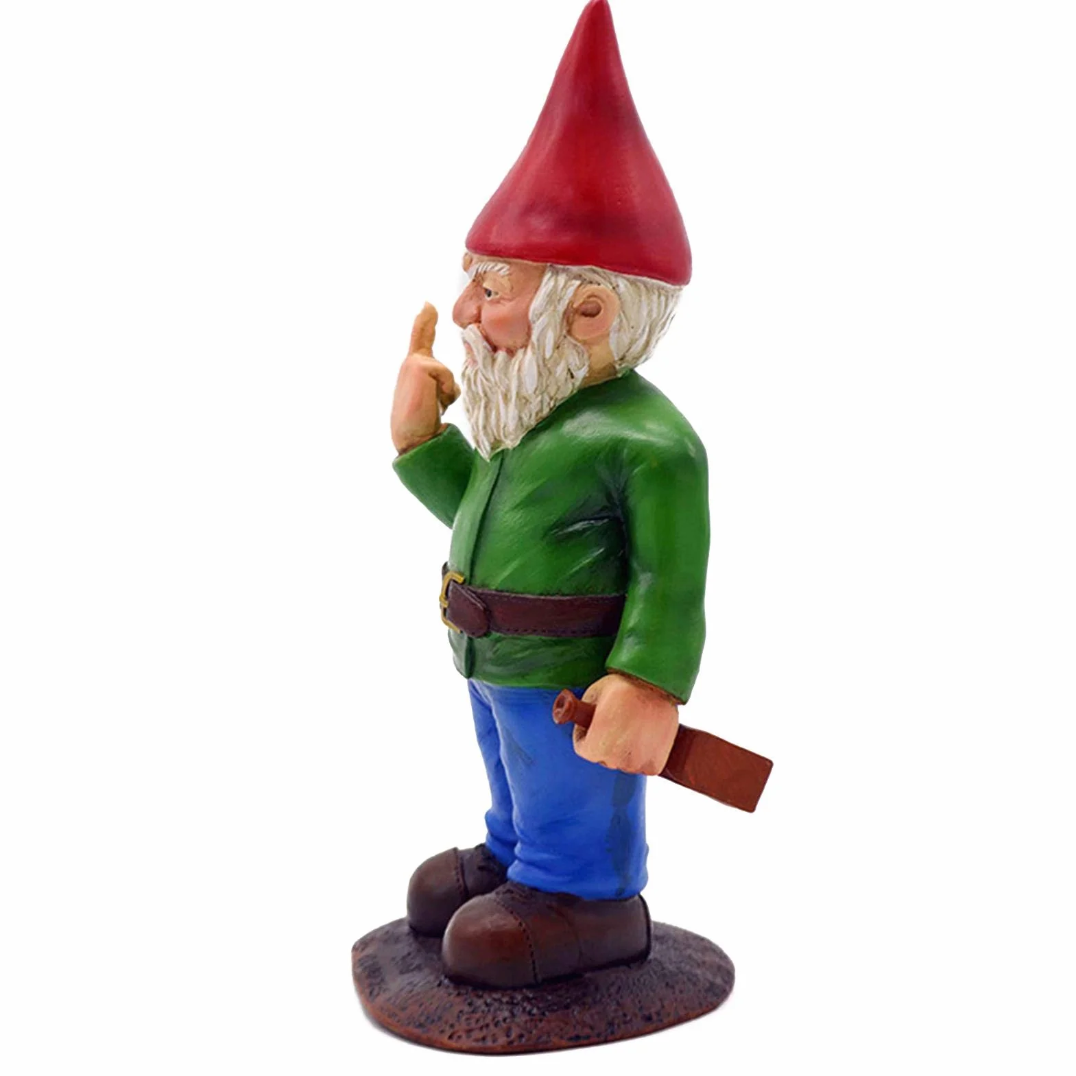 15 cm krasnal ogrodowy statuetka ornament – The Go Away Gnomen – zabawne ozdoby na trawnik, dekoracja wewnętrzna lub zewnętrzna