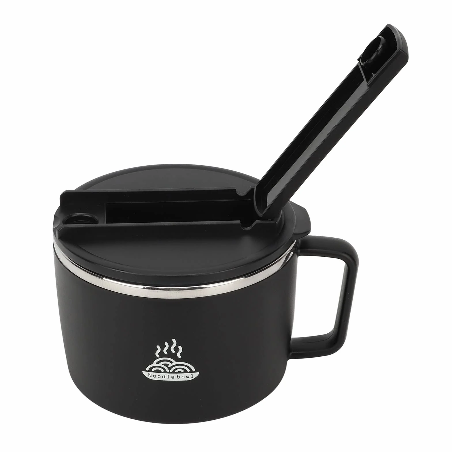 Ejoyous Miska na makaron instant 1200 ml, miska na ramen z pokrywką, szczelna miska na makaron z pałeczkami i miską spork z makaronem, zestaw misek do makaronu