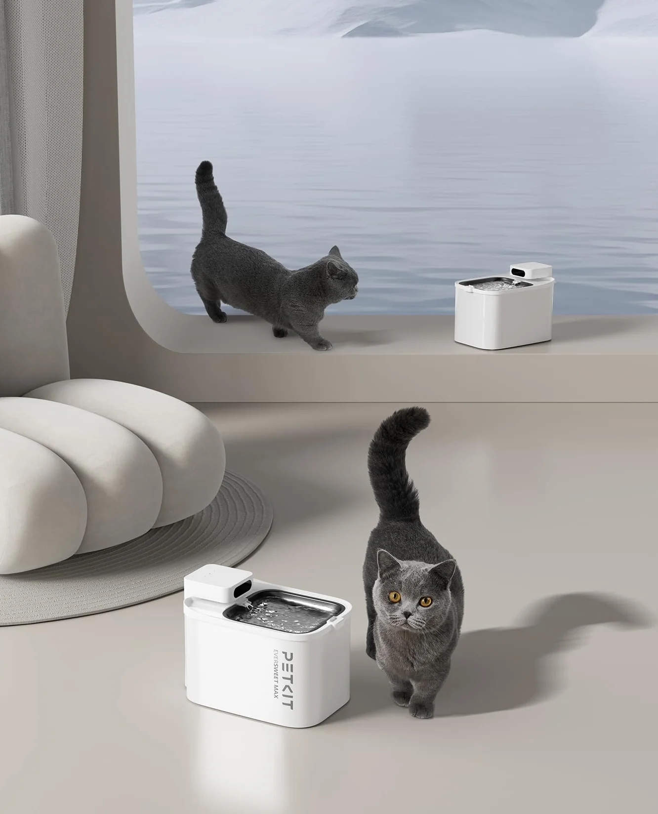 PETKIT EVERSWEET MAX Bezprzewodowa Fontanna dla Kota 3L Stal Nierdzewna 5000 mAh