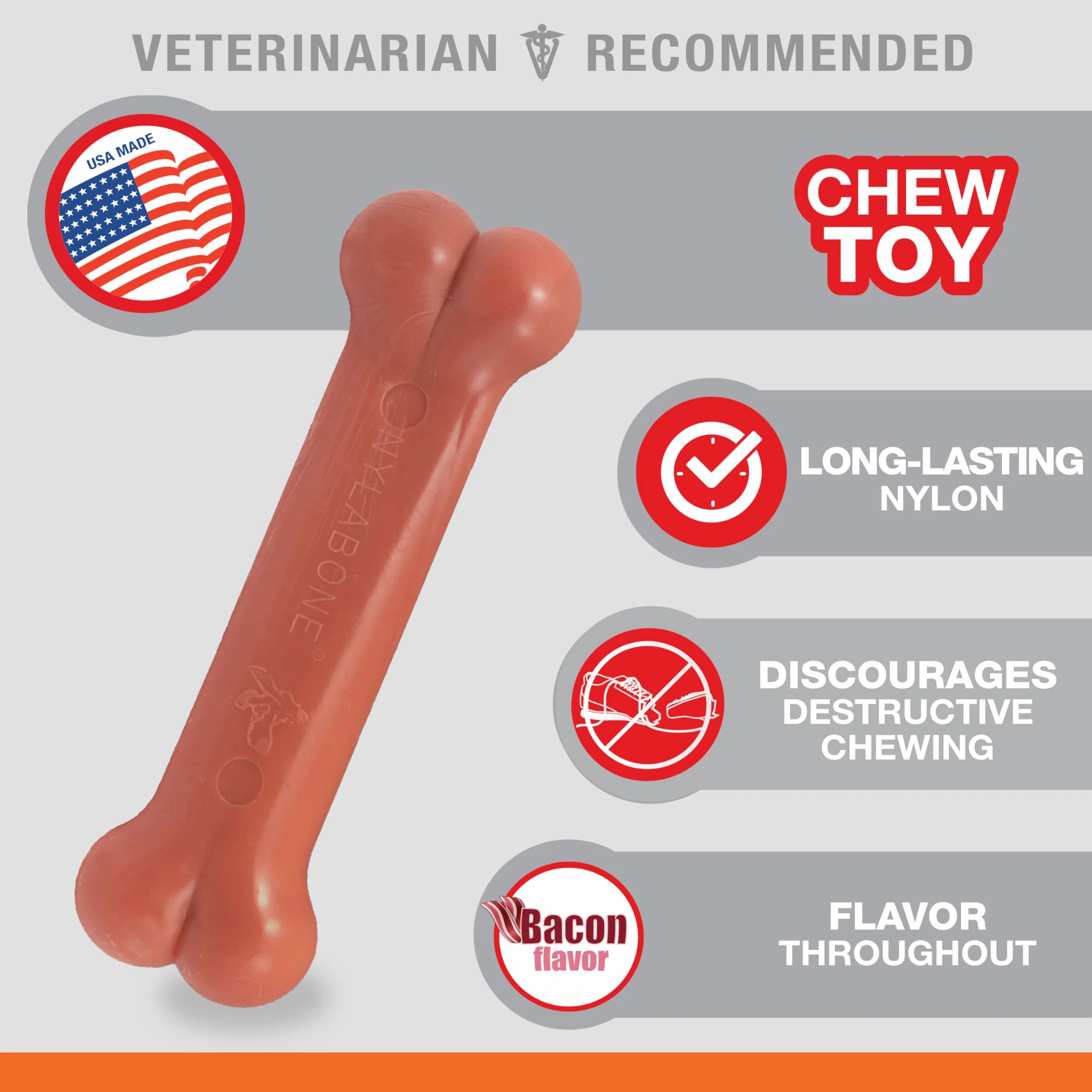 Nylabone Dura Chew Extreme Tough Dog Chew zabawka do żucia, smak bekonu, XS, dla psów do 7 kg