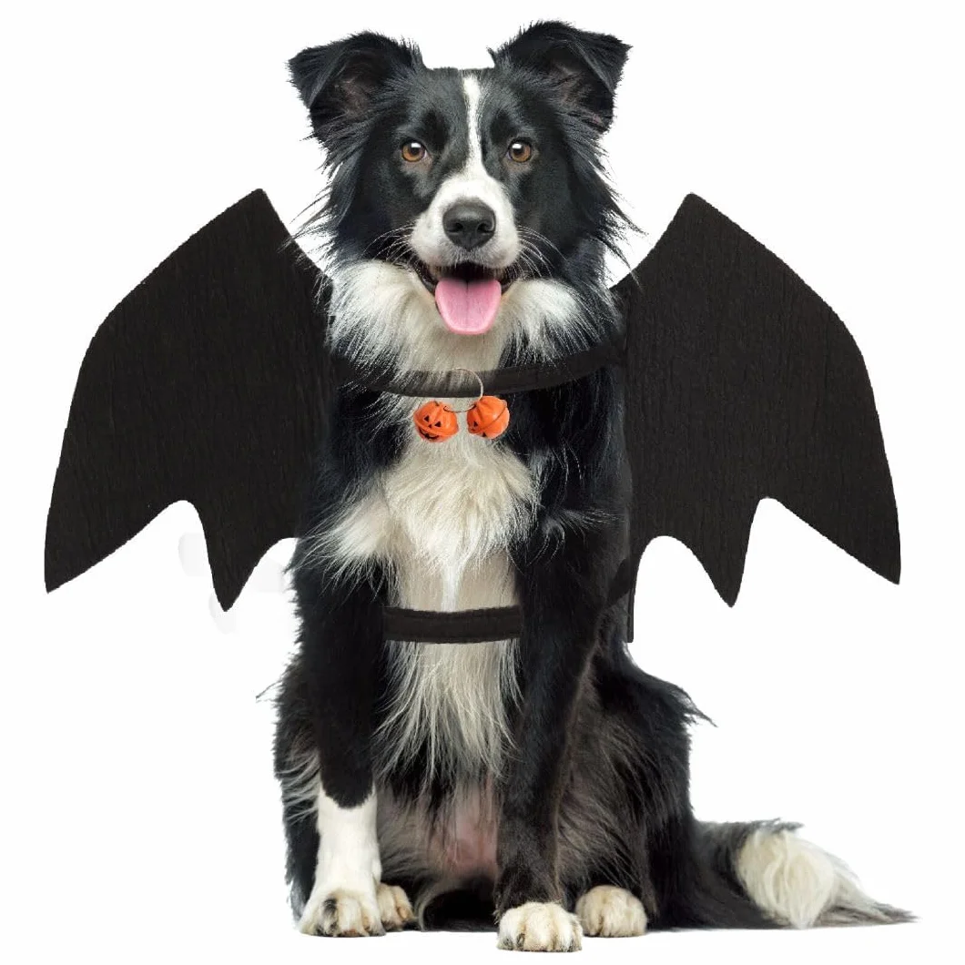 Kostium Nietoperza dla Psa z Regulowanymi Skrzydłami i Dzwonkiem Dyniowym na Halloween