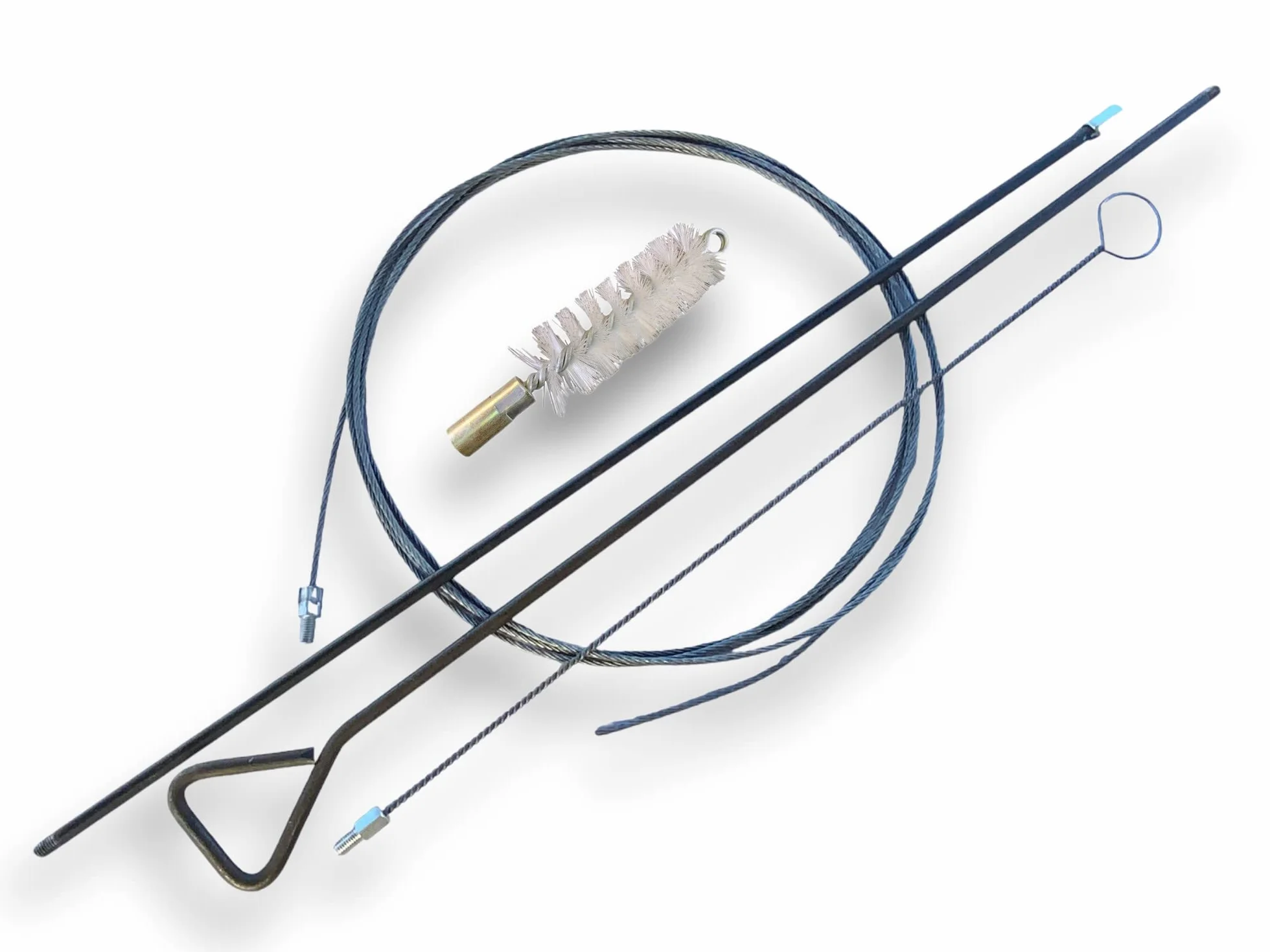 Zestaw szczotek do rur PRO NYLON Ø 35 mm | 1 drążek sztywny 100 cm + przedłużacz 100 cm + 1 elastyczny pręt 80 cm + 1 fretka kablowa 7 metrów | Złączka M12*175 | Szczotka do czyszczenia rur | Kibros 41SCN35TF