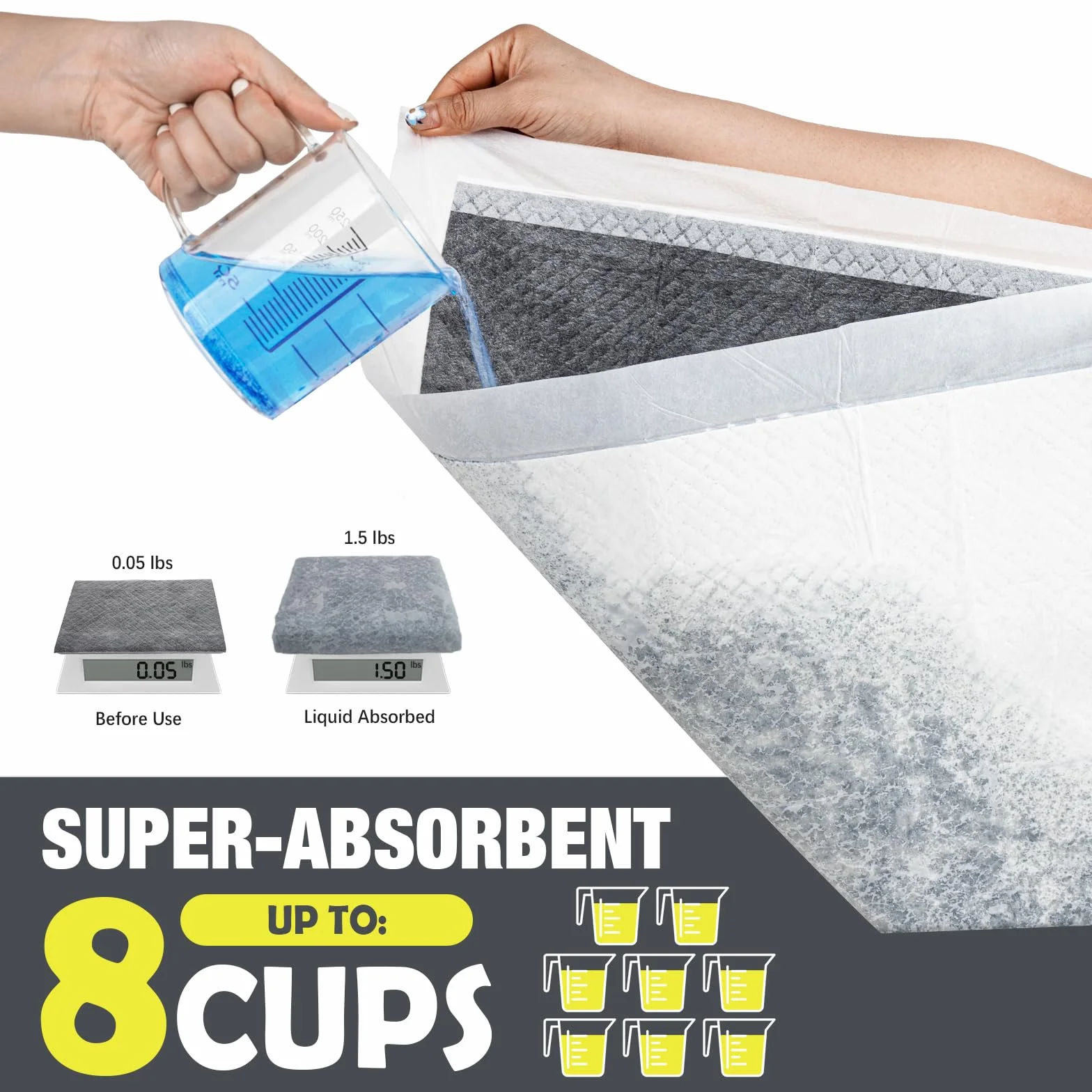 Podkładki treningowe dla szczeniąt 60×90 cm XL, super absorbujące, szczelne, aktywno-węglowe