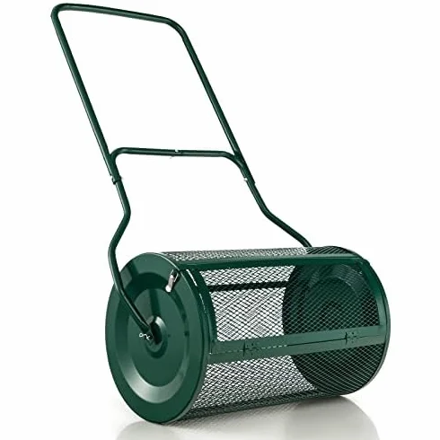 FANTASK Rozsiewacz kompostowy 80 l, rozsiewacz torfowy z uchwytem U, rozsiewacz nawozów do trawnika, ogrodu, do nawozów i sadzonek