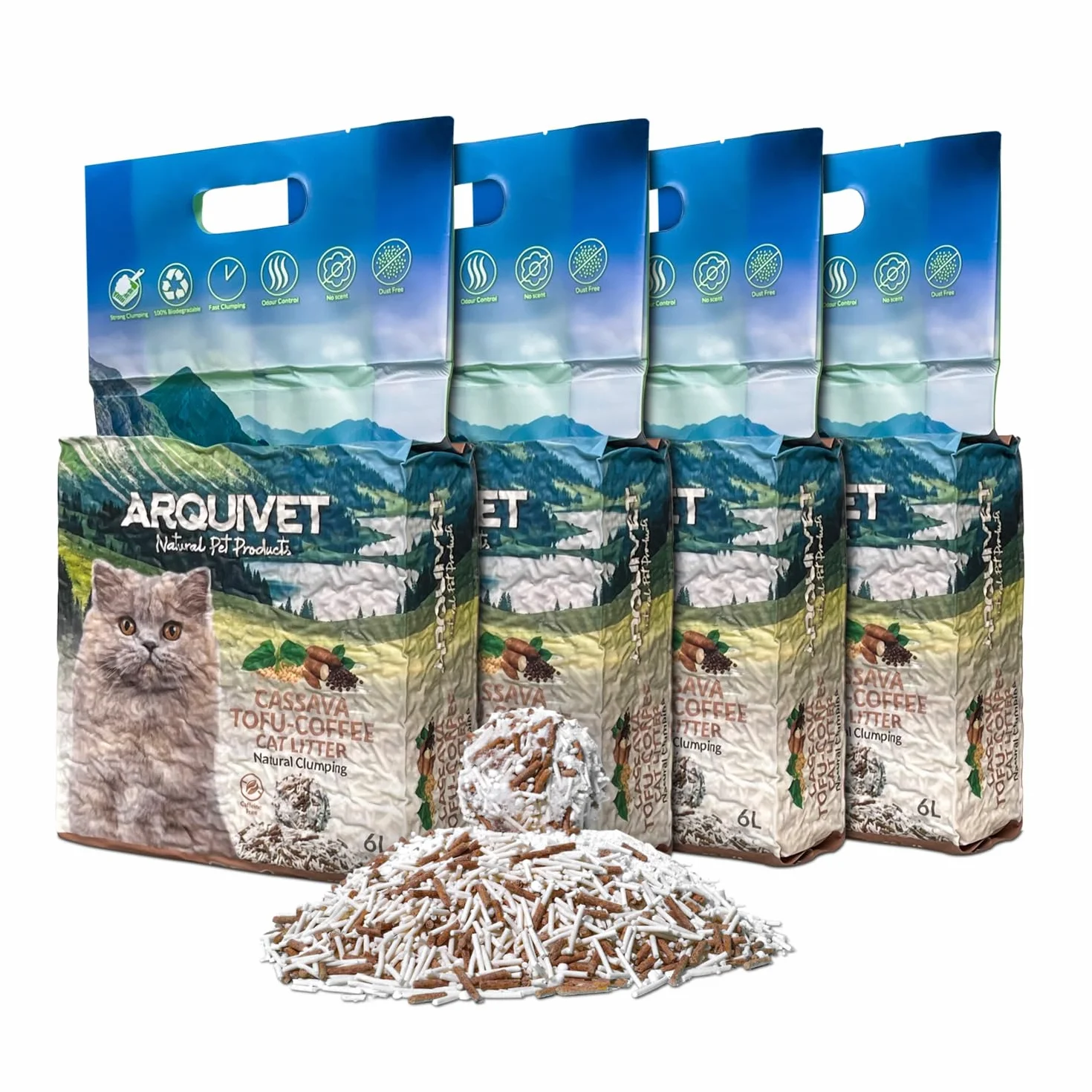 Arquivet Żwirek dla kota Maniok Tofu Kawa 6L