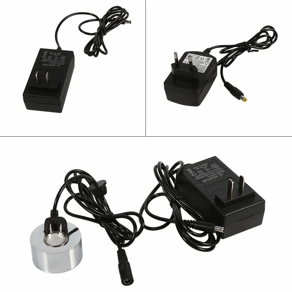 Ultradźwiękowy zamgławiacz, nebulizator wodny z zasilaczem Miotacz mgły Producent zamgławiacza Mini wytwornica mgły do małych akwariów, fontann, stawów, elementów wodnych