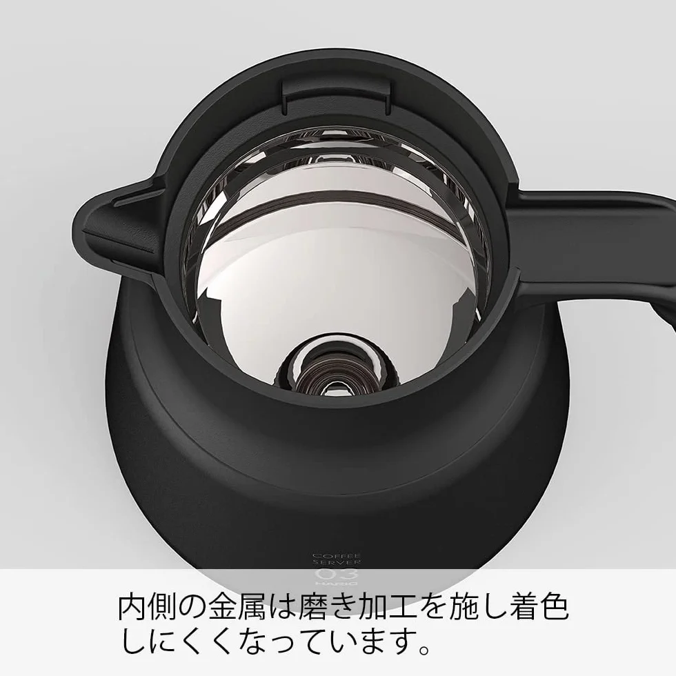 Hario V60 Insulated Metal Server Plus, 600 ml, czarny