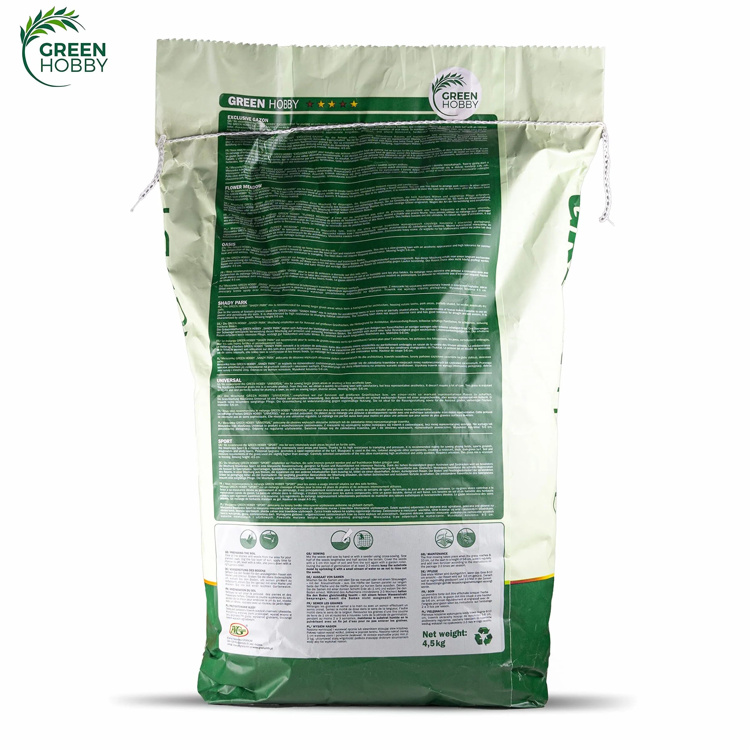 Nasiona Trawnika Trawnik Rustykalny Odporny Na Suszę Intensywna Zieleń 4,5 kg Exclusive Gazon