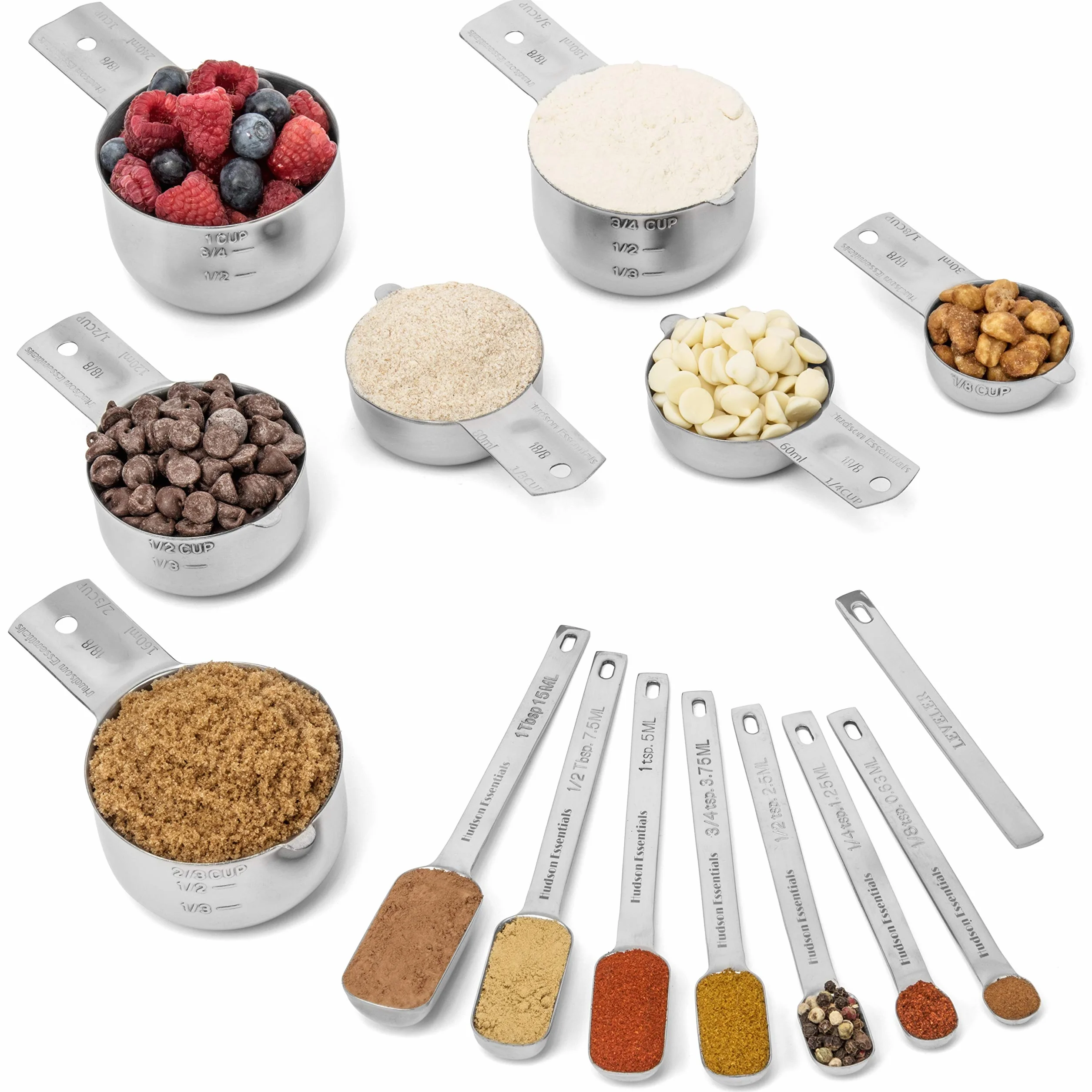 Hudson Essentials Zestaw miarek i łyżek ze stali nierdzewnej (zestaw 14 szt.)