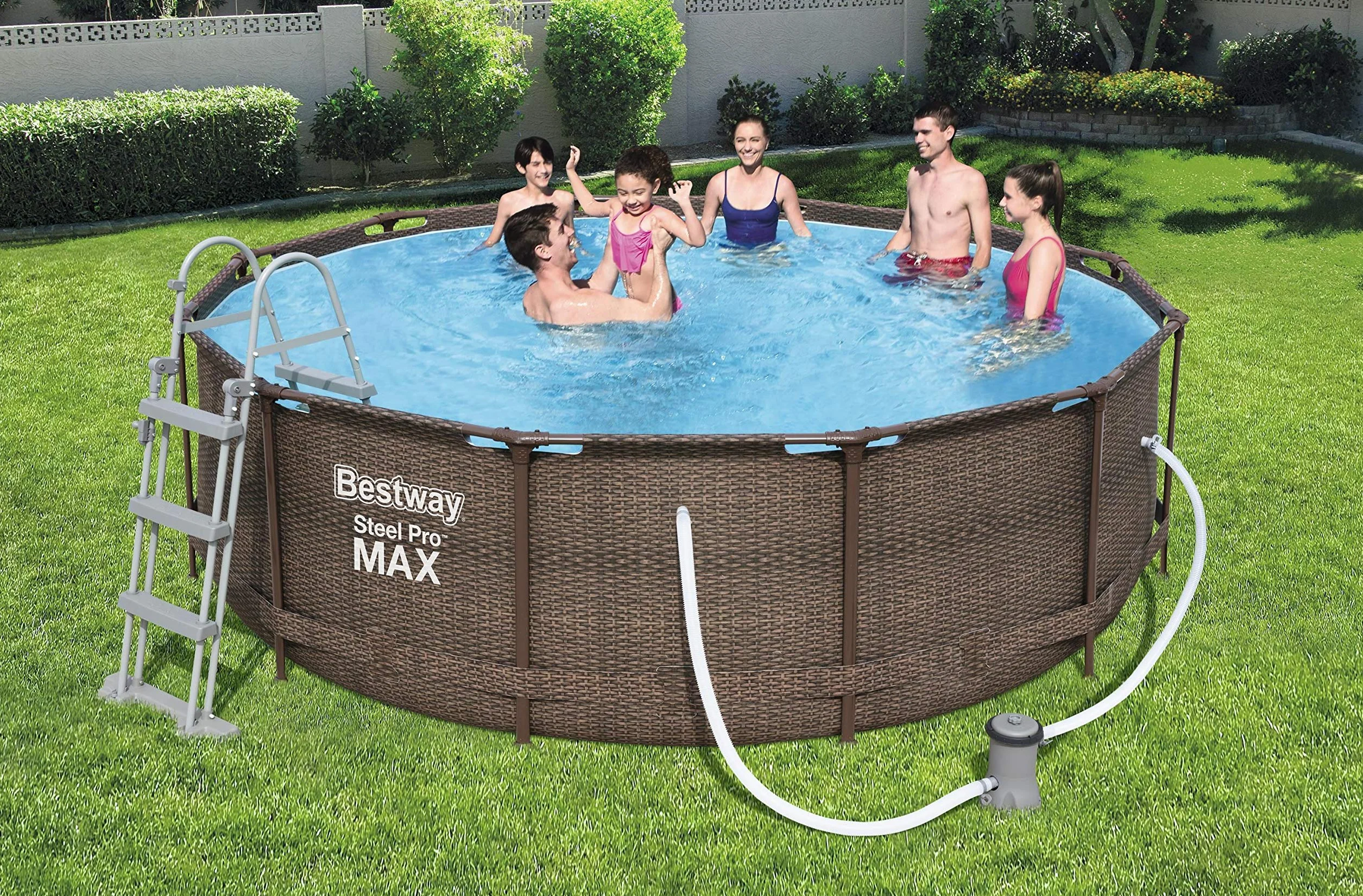 Bestway Steel Pro Max Framepool zestaw basenowy, okrągły, z pompą filtrującą i drabinką bezpieczeństwa 366 x 100 cm