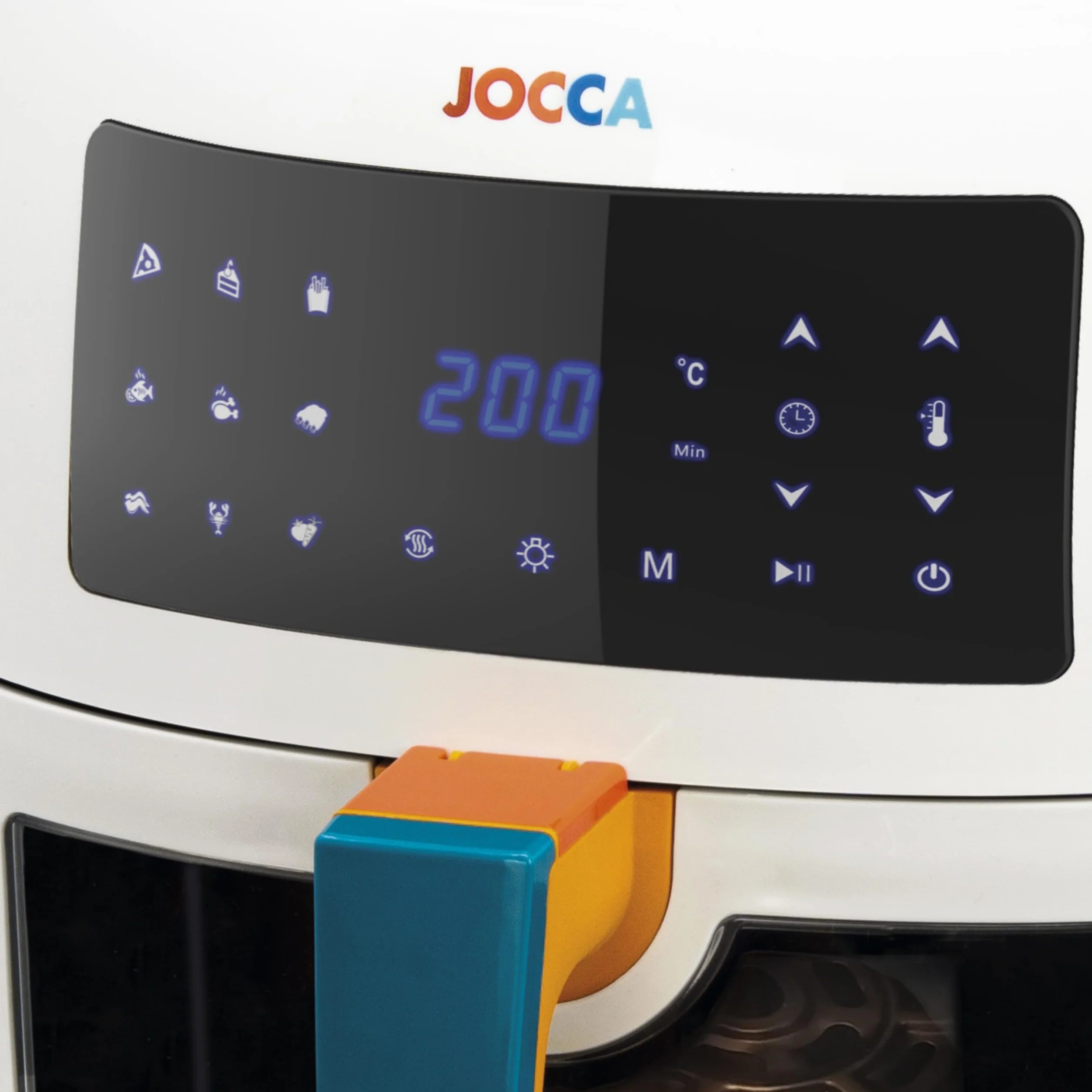 Jocca - Frytkownica na gorące powietrze 7,4 l Robin Food | Frytkownica bezolejowa z oknem Chef David de Jorge| Air Fryer | 1800 W moc | Zabezpieczenie przed przegrzaniem | Ekran dotykowy LED