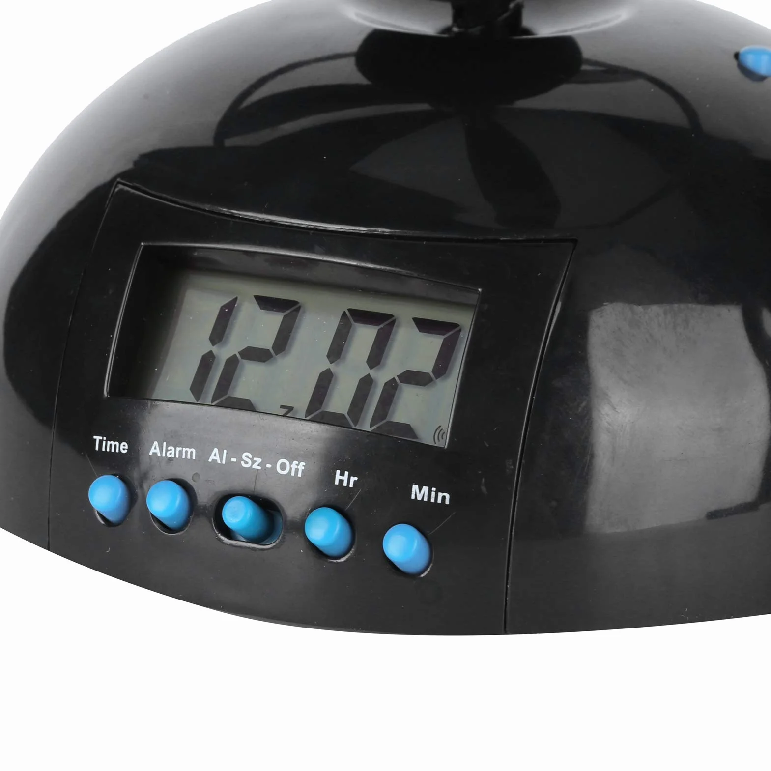 Cyfrowy budzik, nowoczesny latający LCD budzik przenośny mini okrągły śmigłowiec zegar do dekoracji domu sypialni