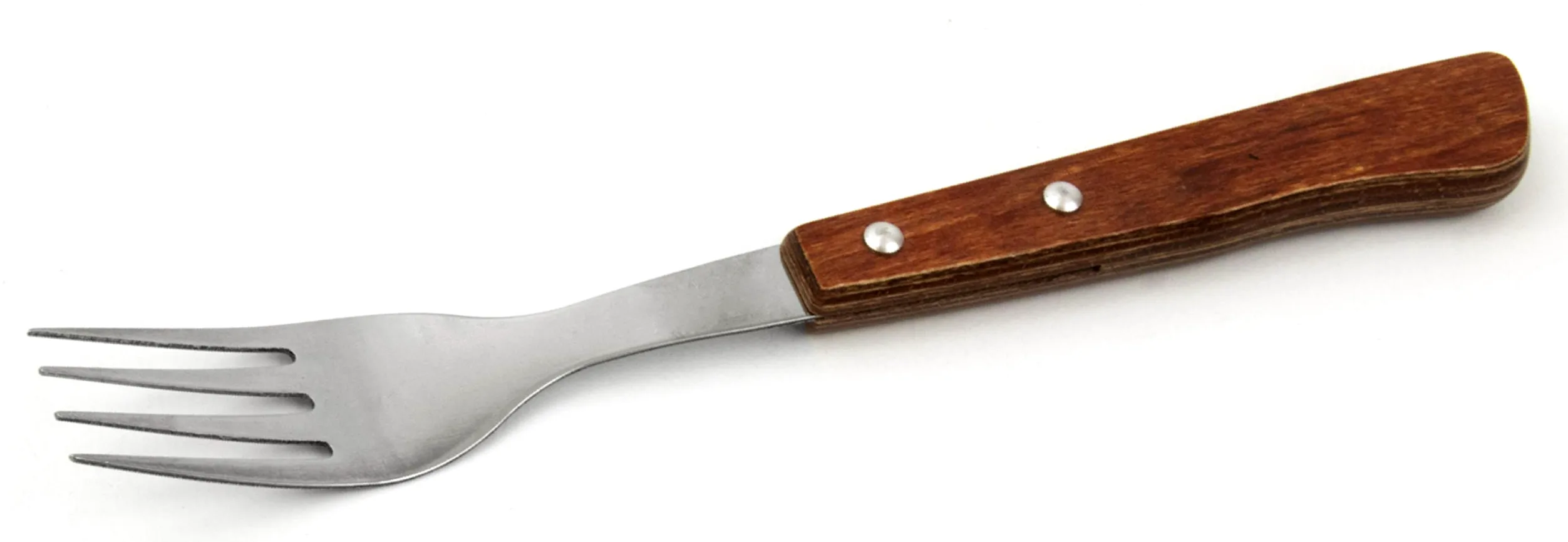 Nirosta Facelmann widelec ze stali nierdzewnej z drewnianym uchwytem, brązowy z nitami 20 x 2,5 x 1 cm, 1 sztuka