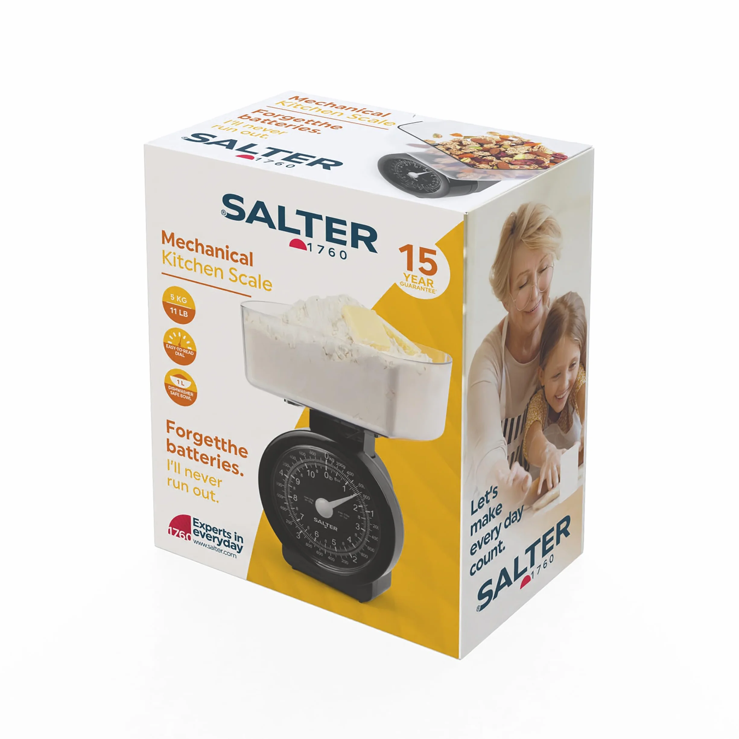 Salter 114 BKCLDR Mechaniczna waga kuchenna 5 kg, zmywarka, czarna