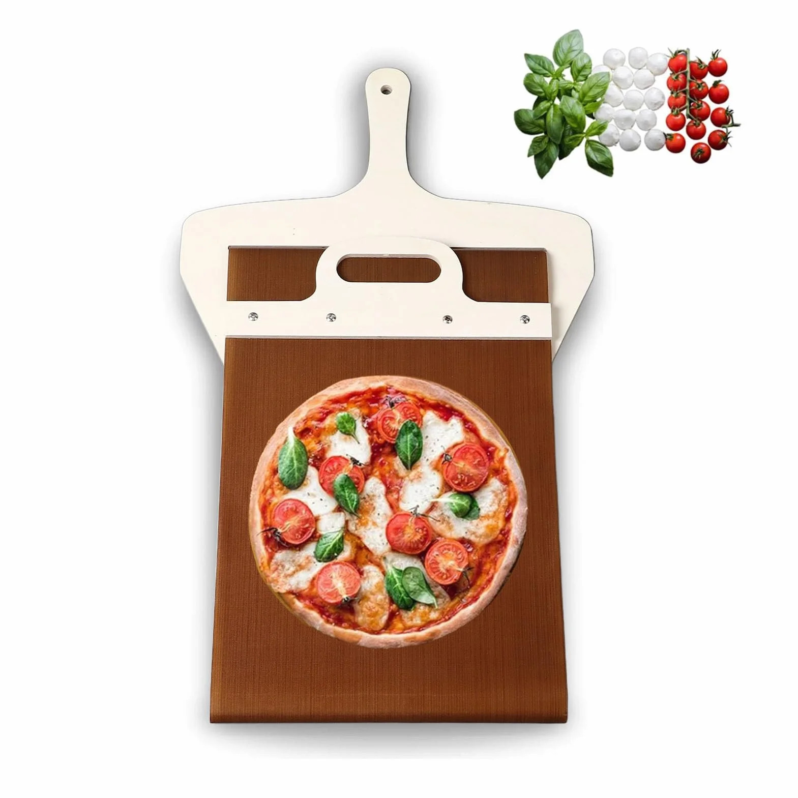 Łopata do Obierania Pizzy z rączką, Przesuwana łopata do Obierania Pizzy, Obieraczka do Pizzy, Lekki Wygodny Uchwyt, do Pieczenia Domowej Roboty Pizzy