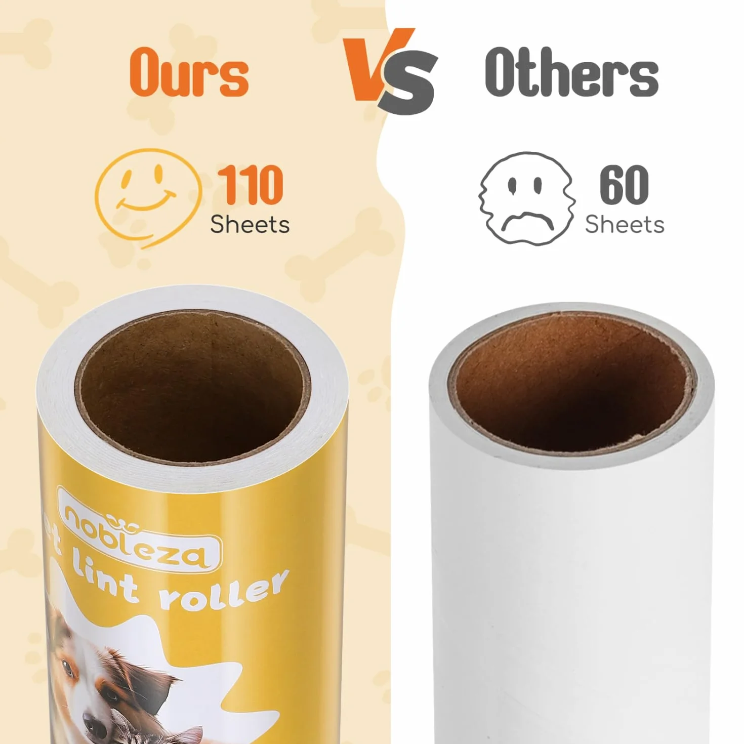 Nobleza Pet Hair Remover, Pet Lint Roller, 330 wymiennych ostrzy do usuwania kłaczków dla zwierząt domowych i 1 uchwyt, usuwanie kłaczków dla psów i kotów, zestaw 3, wyjątkowo lepki