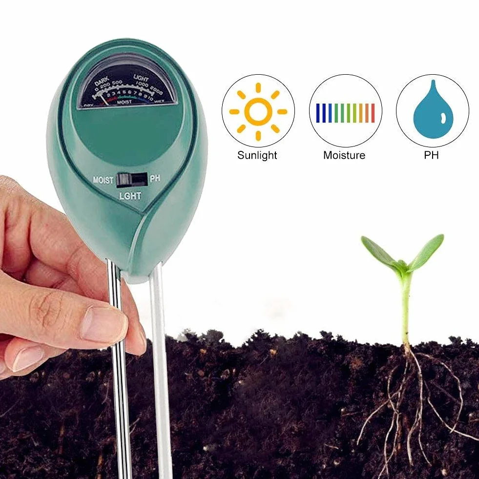 3 w 1 miernik wilgotności / PH/światła słonecznego gleby miernik gleby do monitorowania wody higrometru tester kwasowości do hodowli roślin kwiaty ogród trawnik farma rośliny doniczkowe