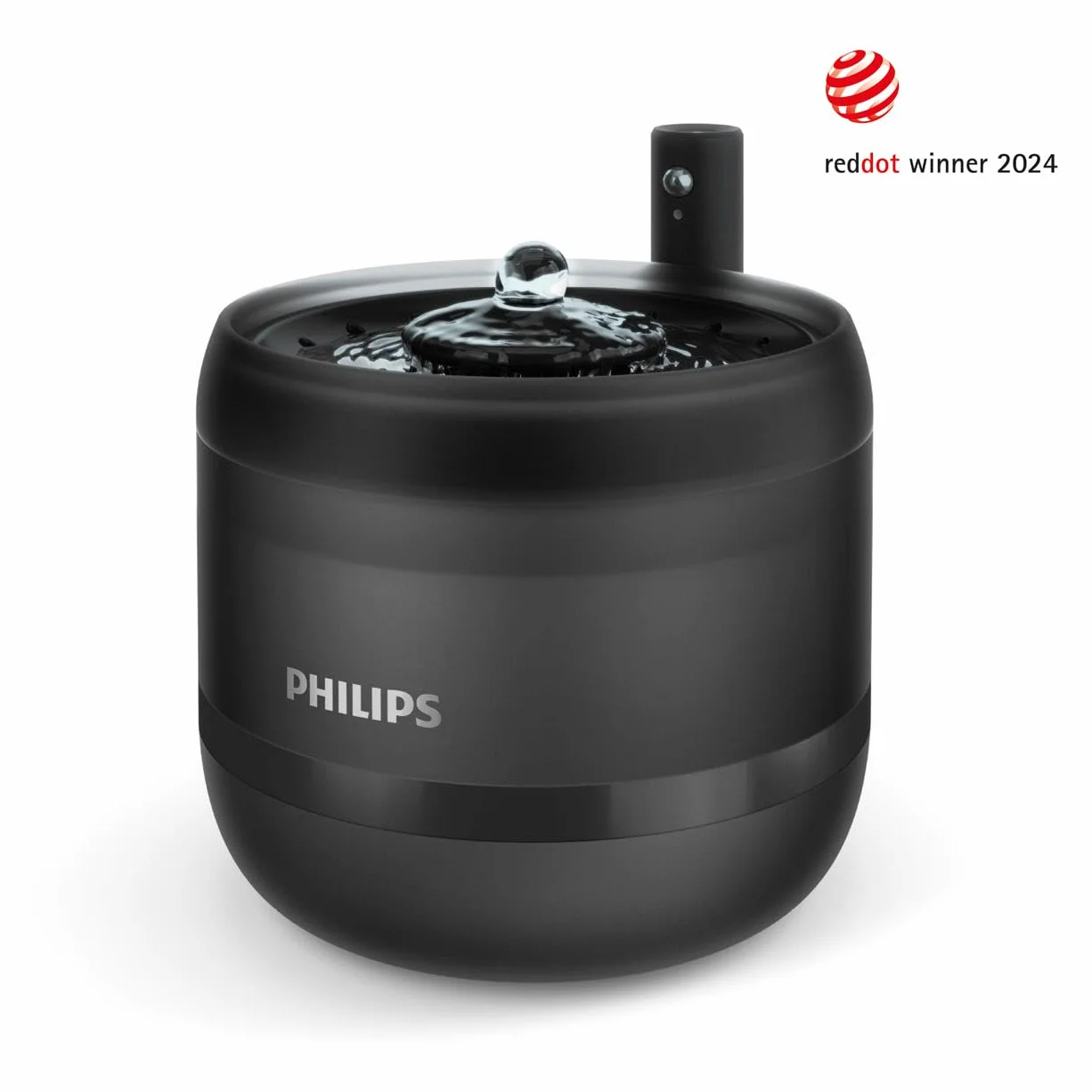 Philips Fontanna Wodna Dla Zwierząt, Zabezpieczenie przed rozlaniem, Auto Uzupełnianie Wody, Aktywacja Ruchem, Cichy (<38 dB), 4 Warstwy Filtrów, Na Baterie, Pojemność 2,2 l (PAW3210/02)