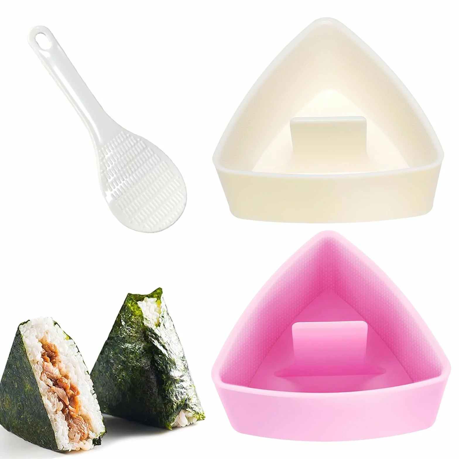 Onigiri 3-częściowy zestaw do robienia sushi, Onigiri, akcesoria do robienia sushi, trójkątna prasa do sushi, do formowania ryżu, narzędzie DIY
