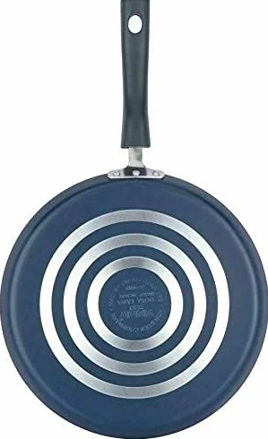 Vinod Patelnia do naleśników, nieprzywierająca patelnia do naleśników, Chapati, Roti i Dosa Tawa do płyt indukcyjnych, kuchenek gazowych i ceramicznych, powłoka odporna na zarysowania - 25 cm, grubość 4 mm, czarna