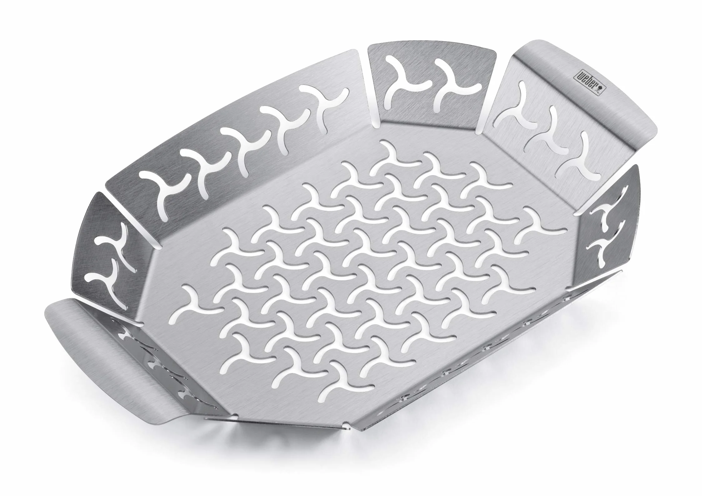 Weber Kosz grillowy Premium - Mały (27 x 19 cm), zmywalny w zmywarce, ze stali nierdzewnej, Idealna na dodatki (mięso, warzywa), odpowiednia do wszystkich rodzajów grilli - Srebrny (667