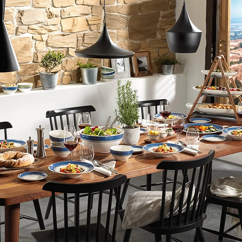 Villeroy und Boch Casale Blu talerz do zupy, porcelana premium, niebieski/biały, 25 cm