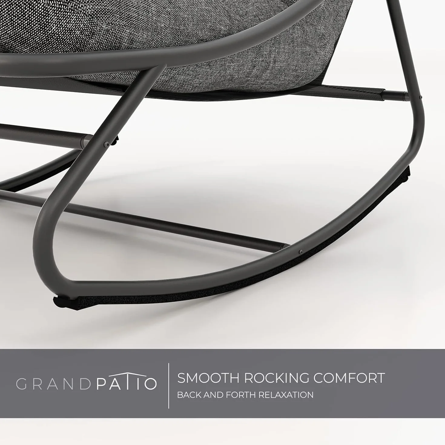 Grand patio Fotel bujany z poduszką na zewnątrz, odporny na warunki atmosferyczne, metalowy, relaksacyjny, do ogrodu, salonu, podwórza, patio i balkonu, maksymalne obciążenie 150 kg, złamana biel