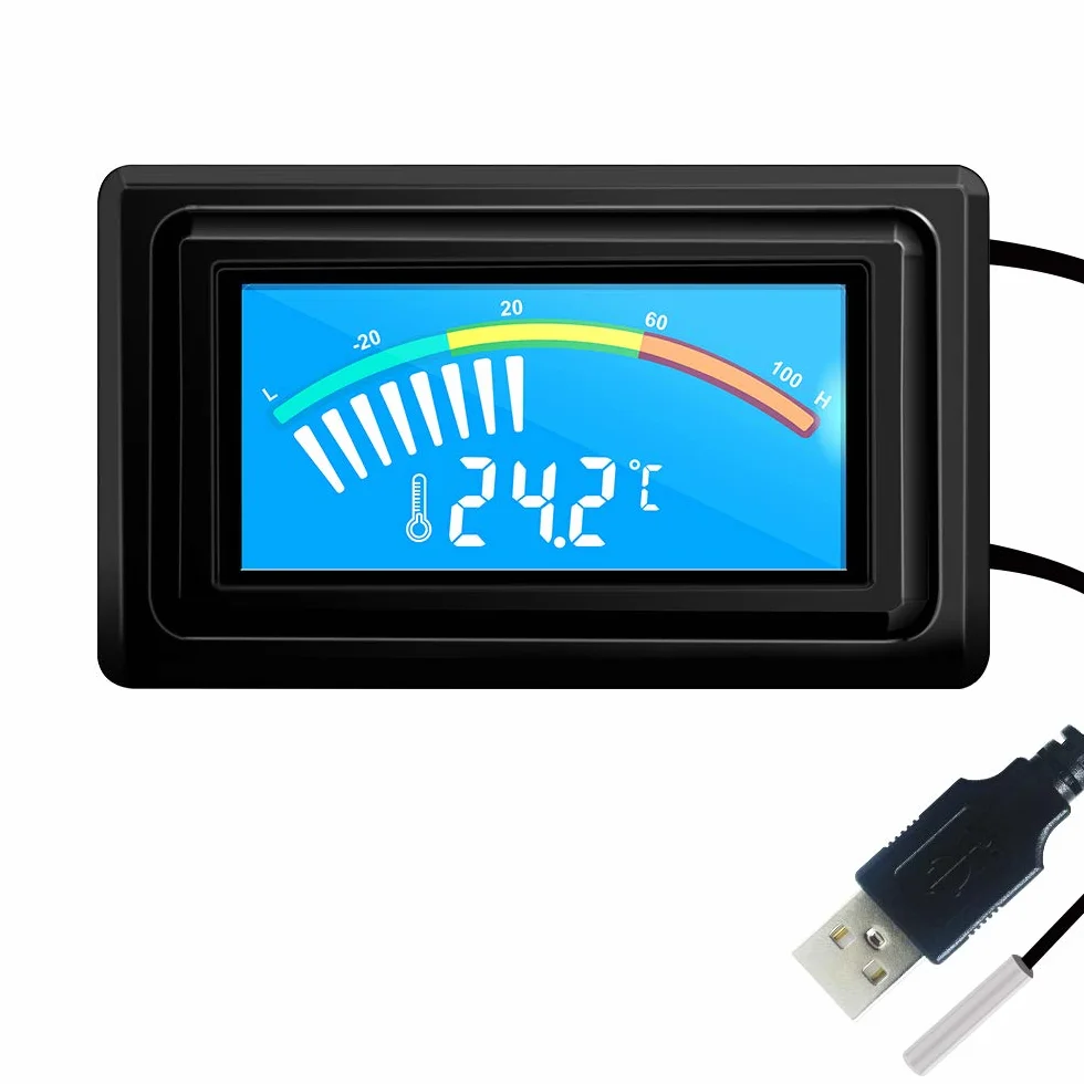 KETOTEK termometr cyfrowy USB akwarium DC 4V-25V miernik temperatury LCD wodoodporny czujnik NTC -50℃~110℃