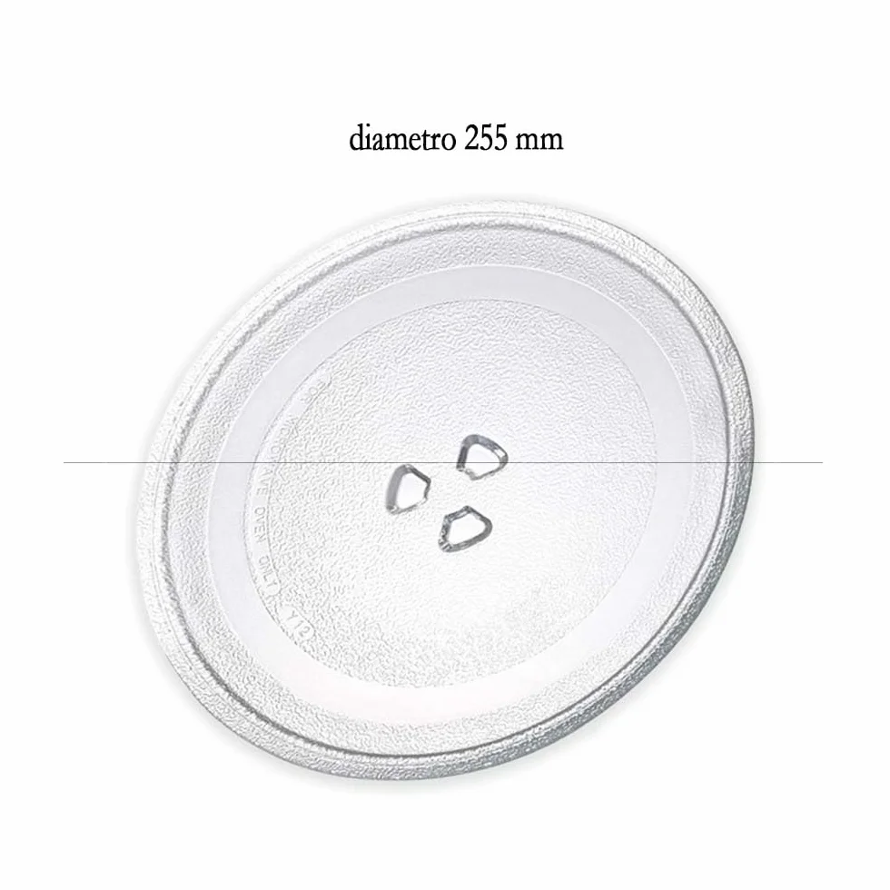 Szklana płyta mikrofalowa o średnicy 255 mm, pasuje do różnych modeli kuchenek mikrofalowych, takich jak Samsung, Whirlpool, obrotowy