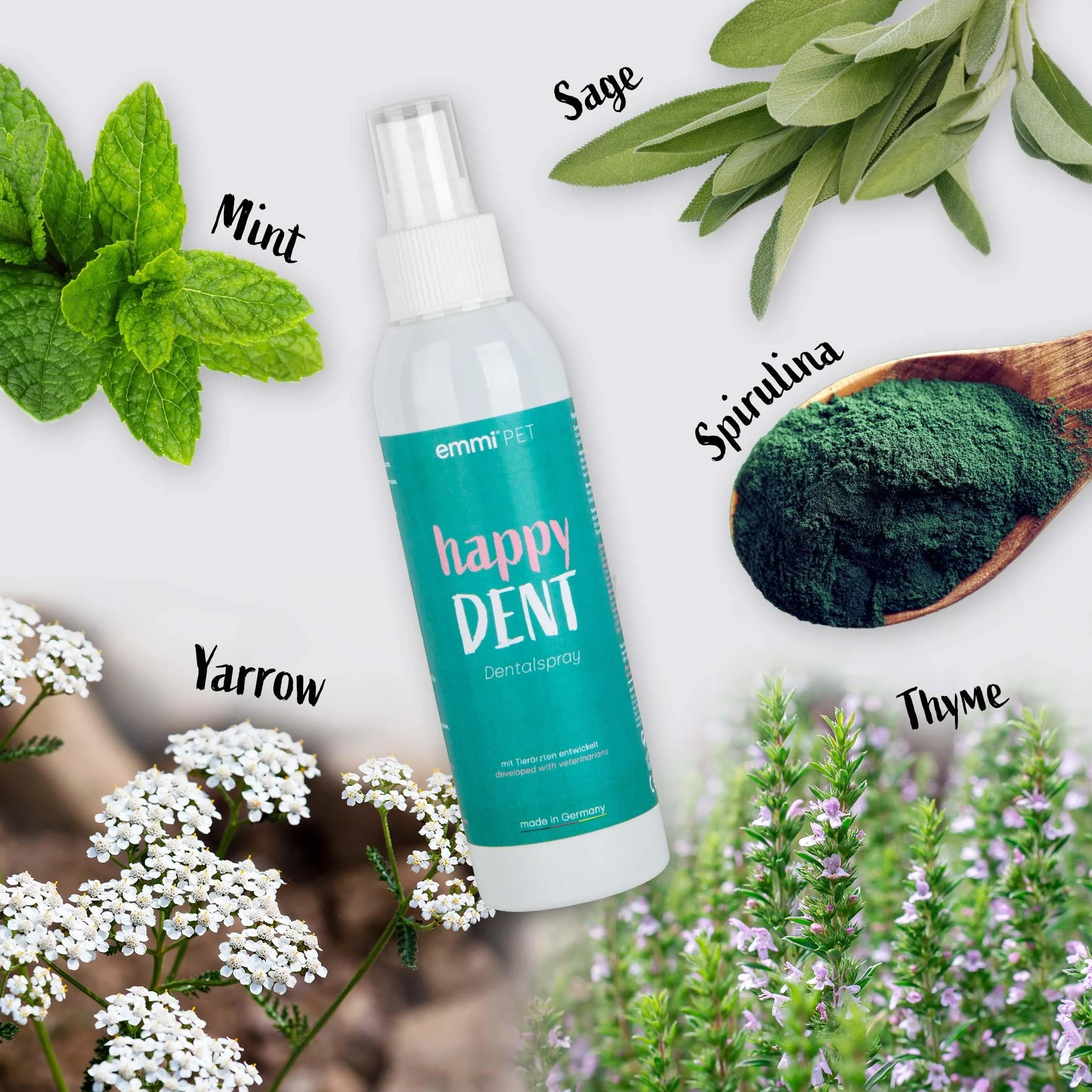 Emmi-pet Dentalspray dla psów Pielęgnacja zębów Zmniejsza kamień nazębny Wegański naturalny
