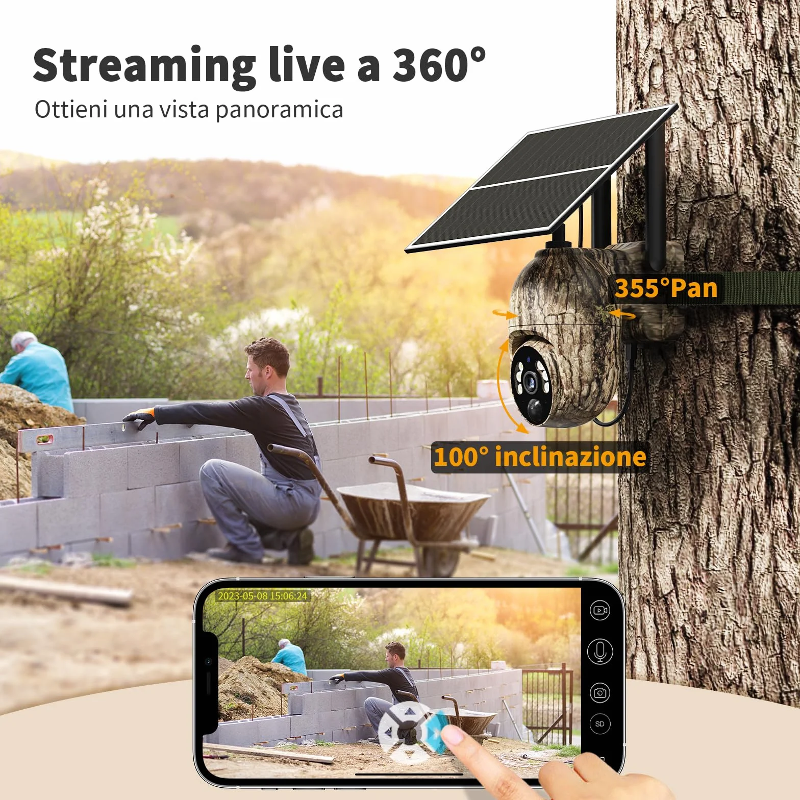 4G LTE kamera do obserwacji dzikich zwierząt z kartą SIM, 2K solarna kamera do obserwacji dzikich zwierząt z aplikacją do transmisji na telefon, bezprzewodowa kamera do monitoringu na zewnątrz z