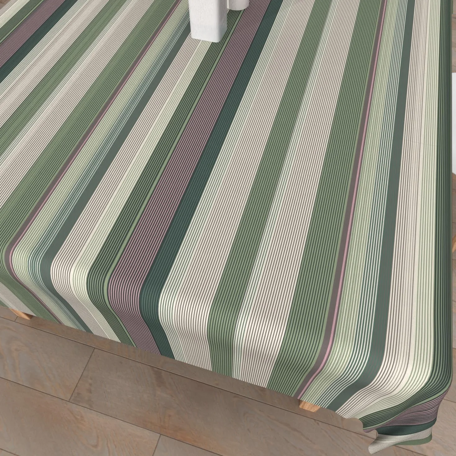 Soleil d'ocre Kwadratowy obrus z nadrukiem 180x180 cm BAYADERES Khaki