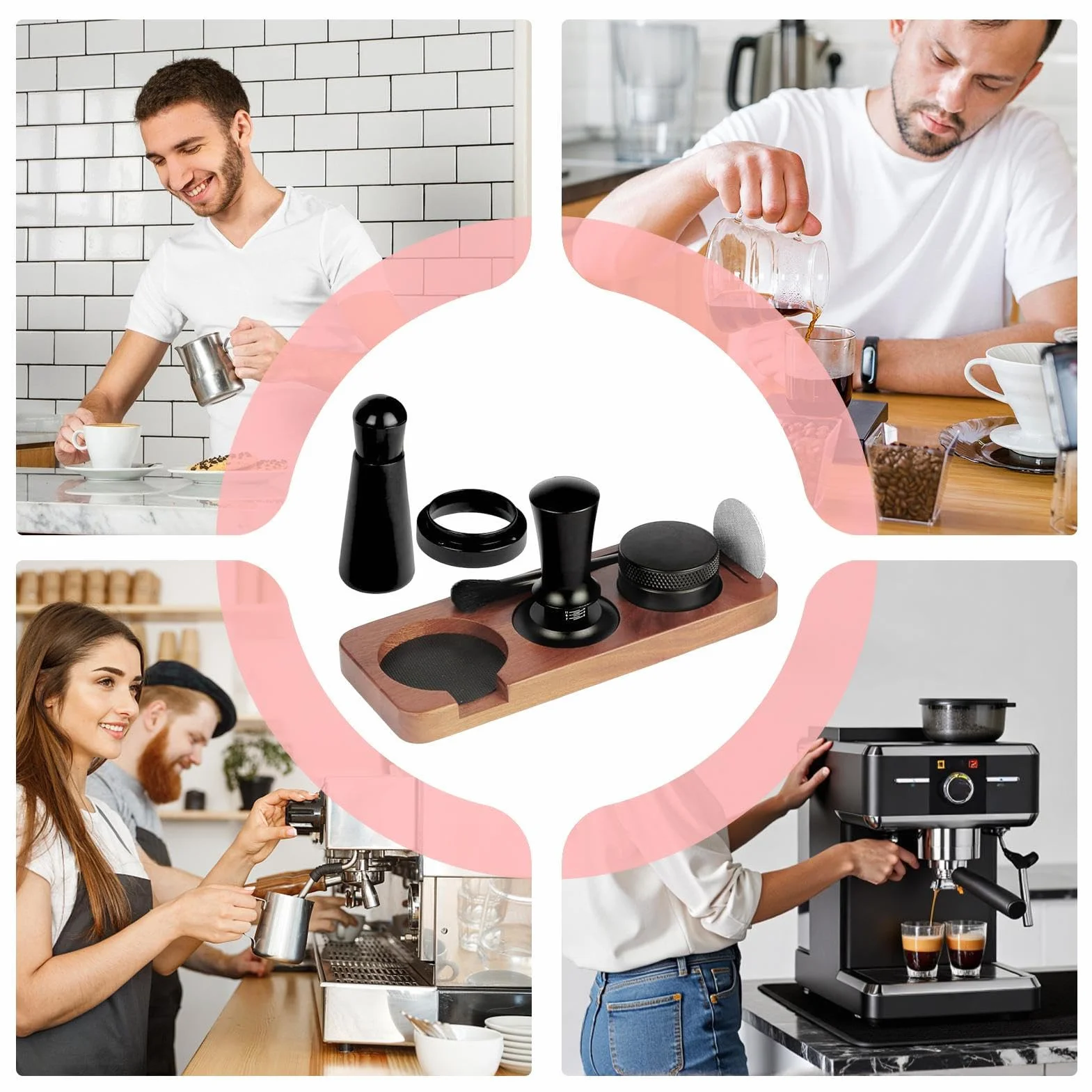 Ubijak do espresso Narzędzia do ubijania kawy 58 mm | Tamper do espresso do użytku komercyjnego Do użytku na blacie, do zastosowań komercyjnych, w podróży, do domu, w kawiarni, w