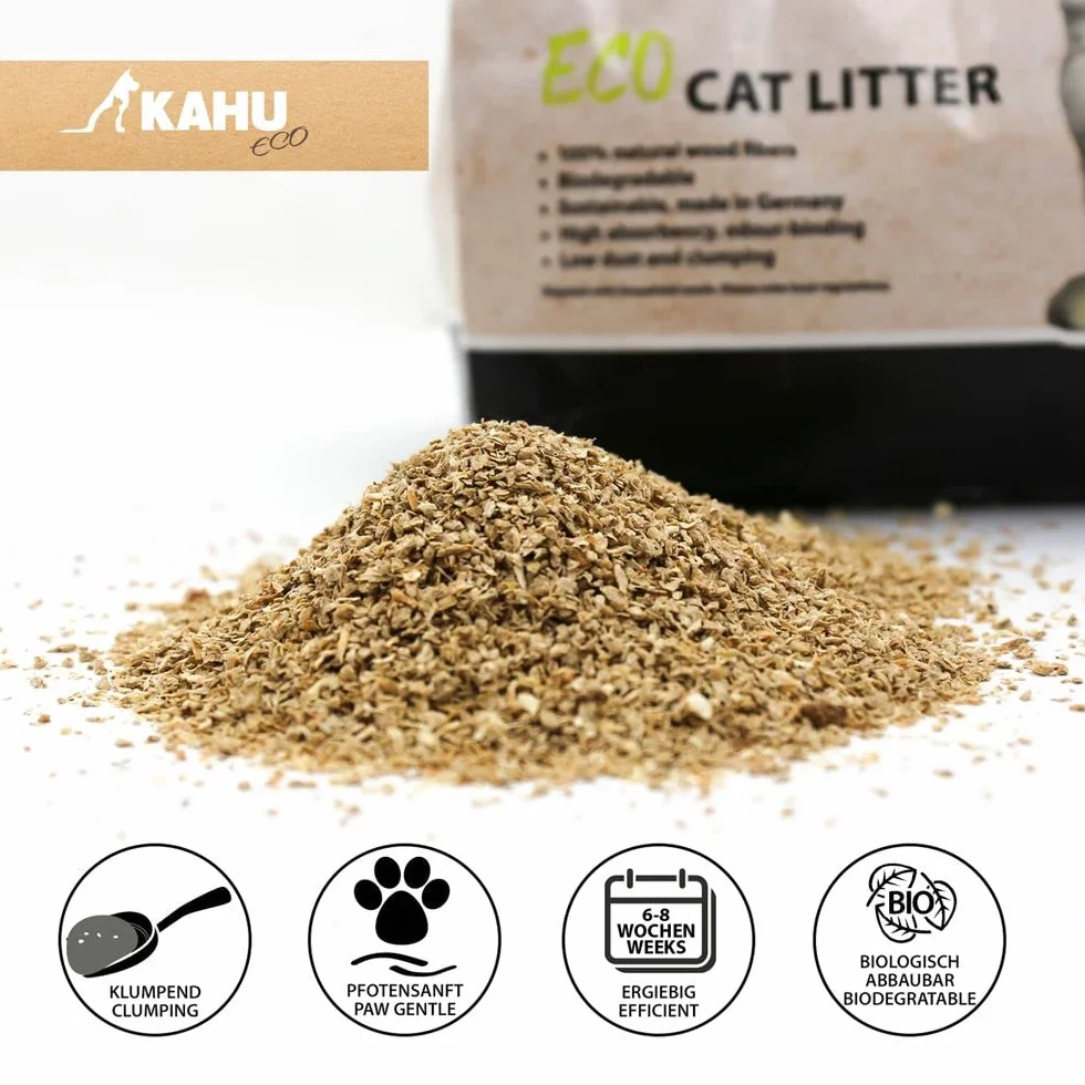 KAHU ECO 100% naturalny żwirek dla kotów • żwirek naturalny • granulat z drewna ekologicznego • 100% kompostowalny i biodegradowalny, 2,1 kg (5 l)