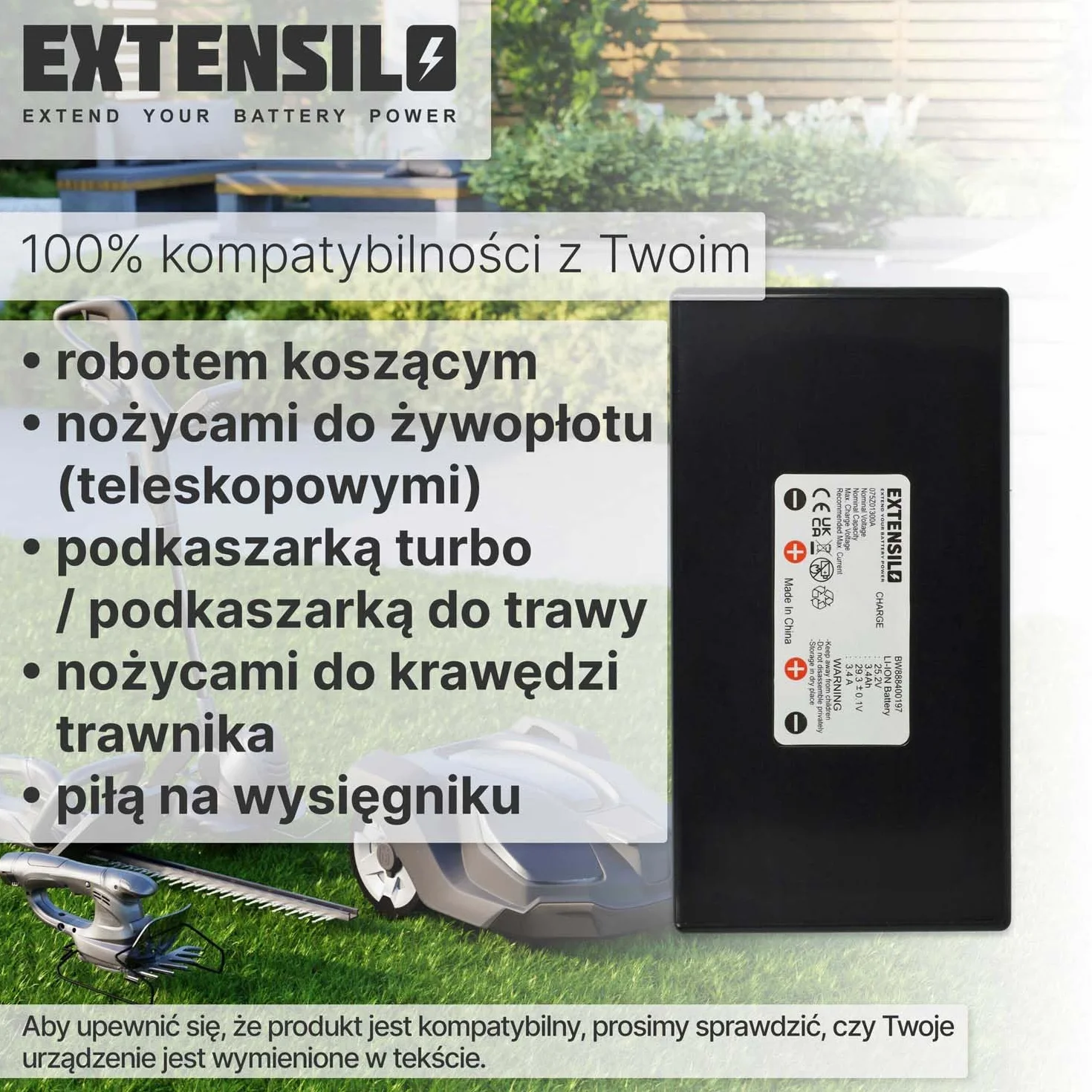 Akumulator kompatybilny z kosiarką Stiga Autoclip 230, 230S, M3, M5, M7 (3400 mAh, 25,2 V, litowo-jonowa)