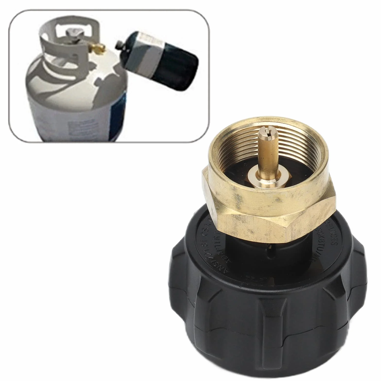 Zawór Regulatora Butli, Adapter do Napełniania Złączka Butli ze Zbiornikiem Zawór Regulatora Gazu z Propanem Akcesorium QCC1 POL 1 Lb Złącza Jednorazowego Użytku, Grilla