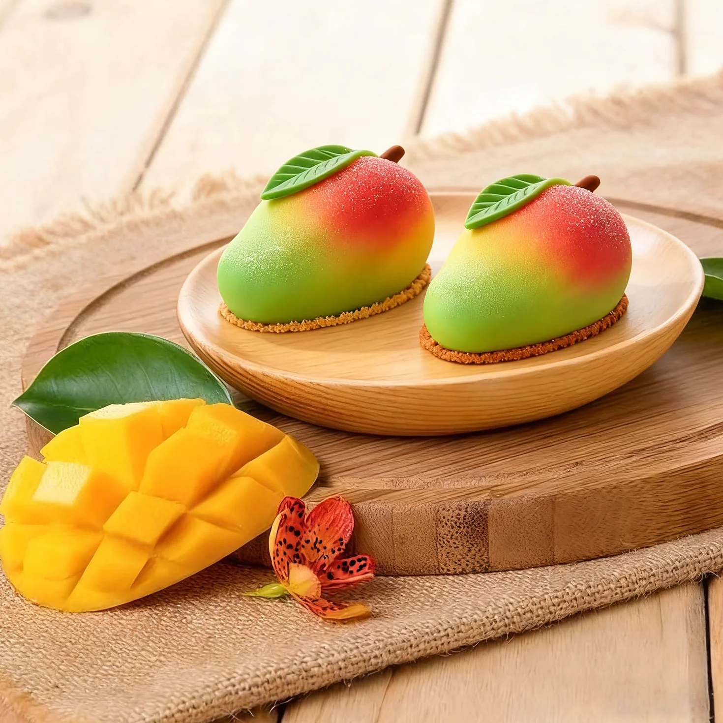 Silikonowa forma do mango, 10 otworów, 3D, mango, do samodzielnego wykonania, ciast, musów, deserów, puddingów