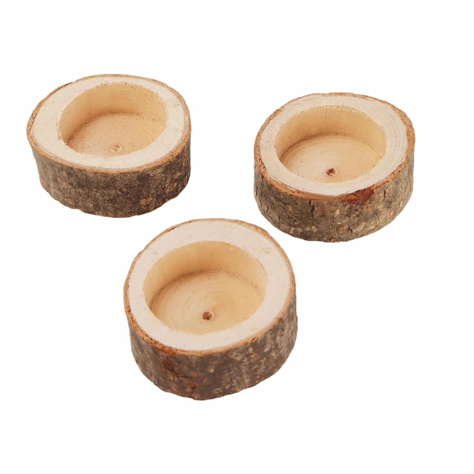 30 sztuk drewnianych świeczników na podgrzewacze, 6 cm, wysokość 2,5 cm, z naturalnego drewna, okrągłe, na wesele, urodziny, Boże Narodzenie, dekoracja stołu