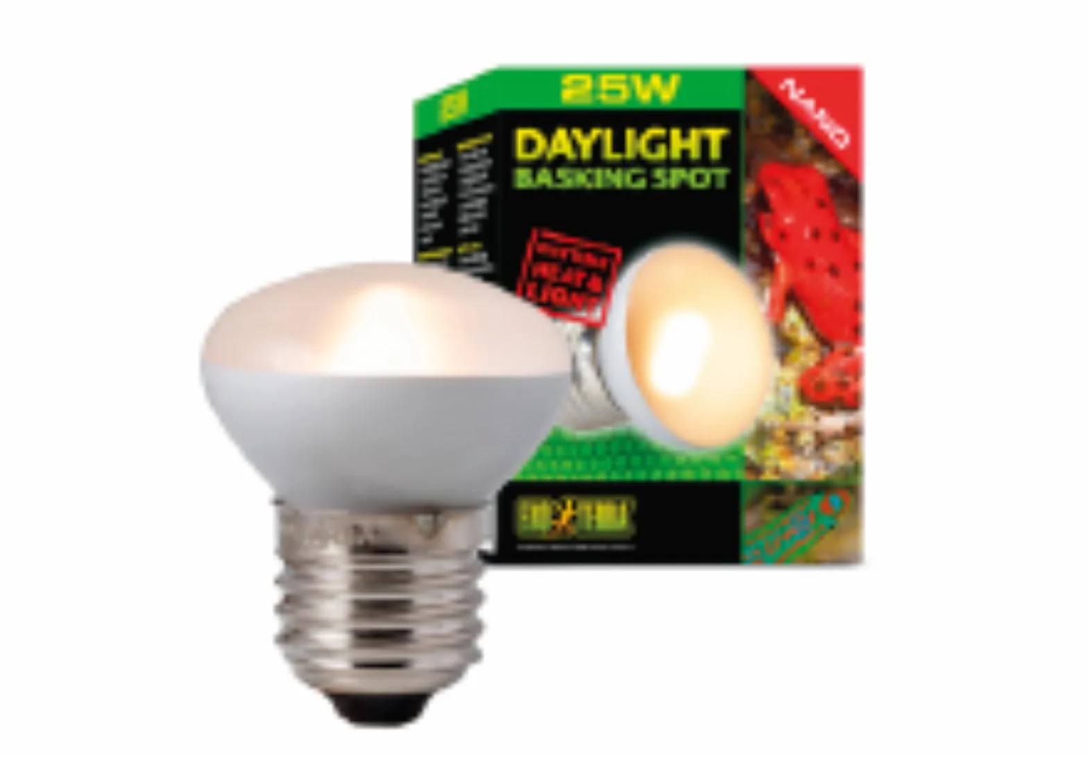 Exo Terra Daylight Basking Spot NANO, lampa światła dziennego, do stosowania w Exo Terra Reptile Dome Nano, 25 W, oprawka E27, 1 sztuka (1 opakowanie), srebrna