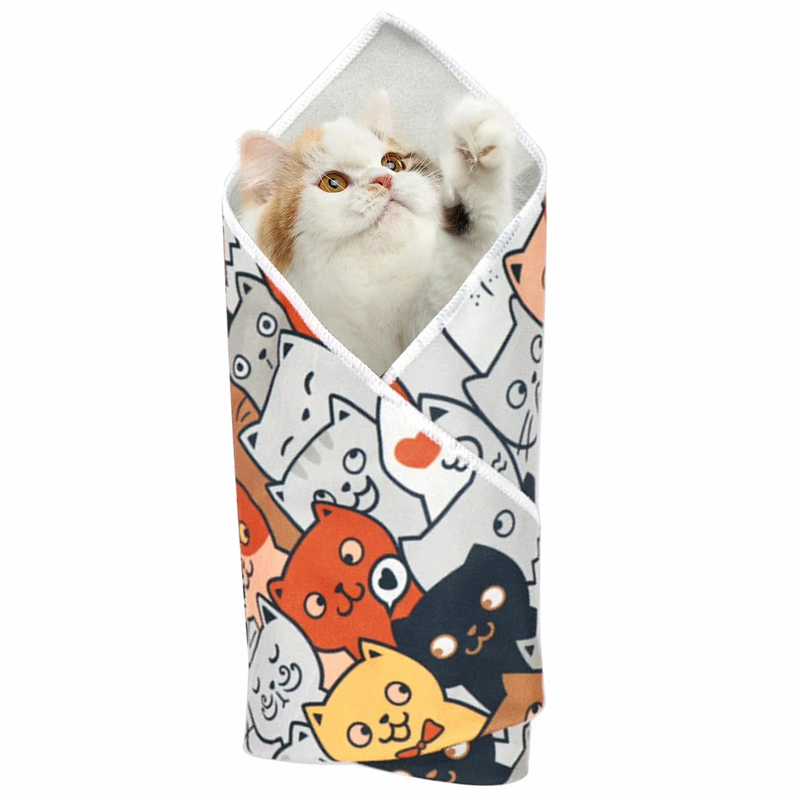 Regulowany koc dla kota burrito odporny na zarysowania samoprzylepna chusta