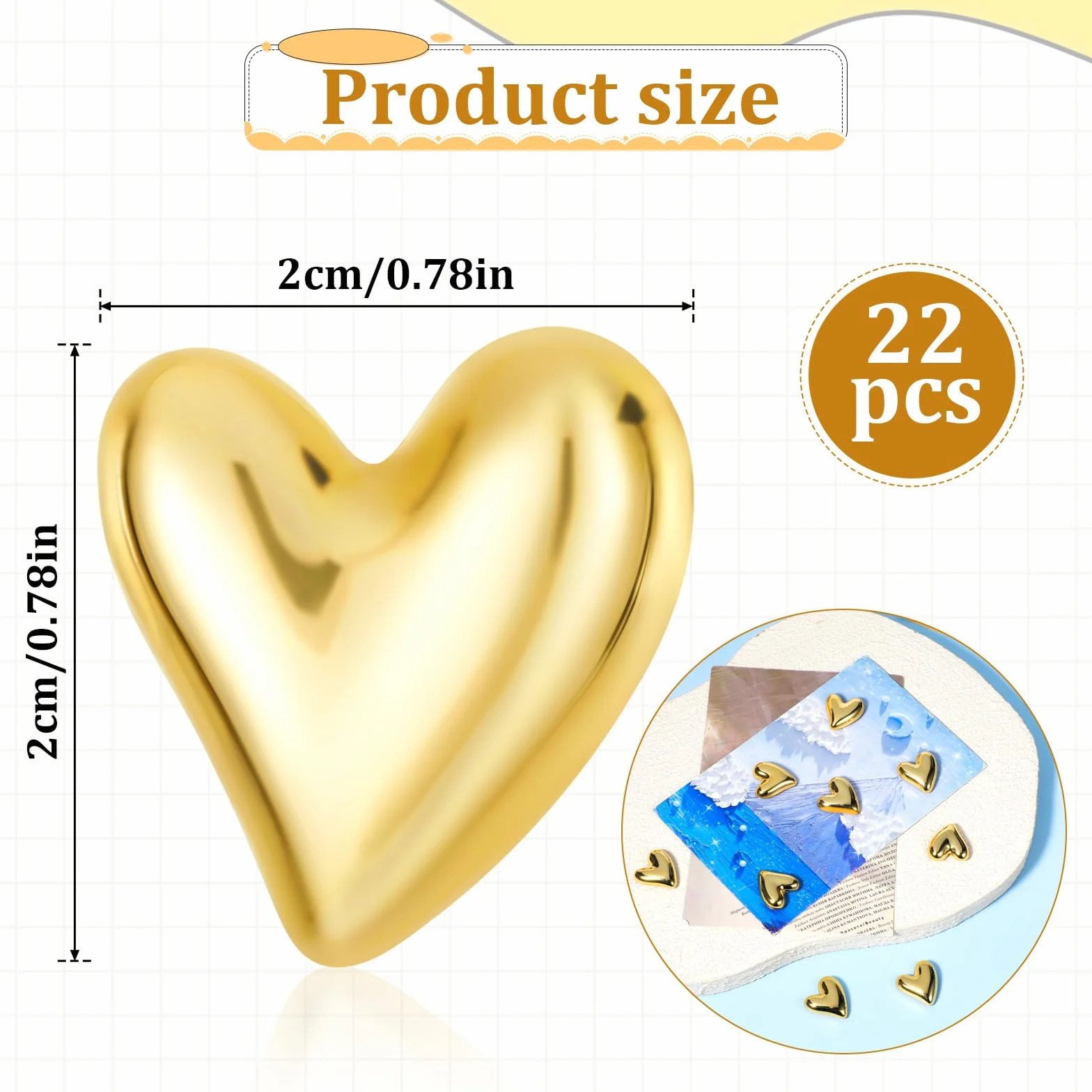 Magnesy na lodówkę, 22 sztuki, złote magnesy na lodówkę, zestaw magnesów 3D, piękny kształt serca, na tablicę magnetyczną, kalendarz, lodówkę, kuchnię, 22 sztuki
