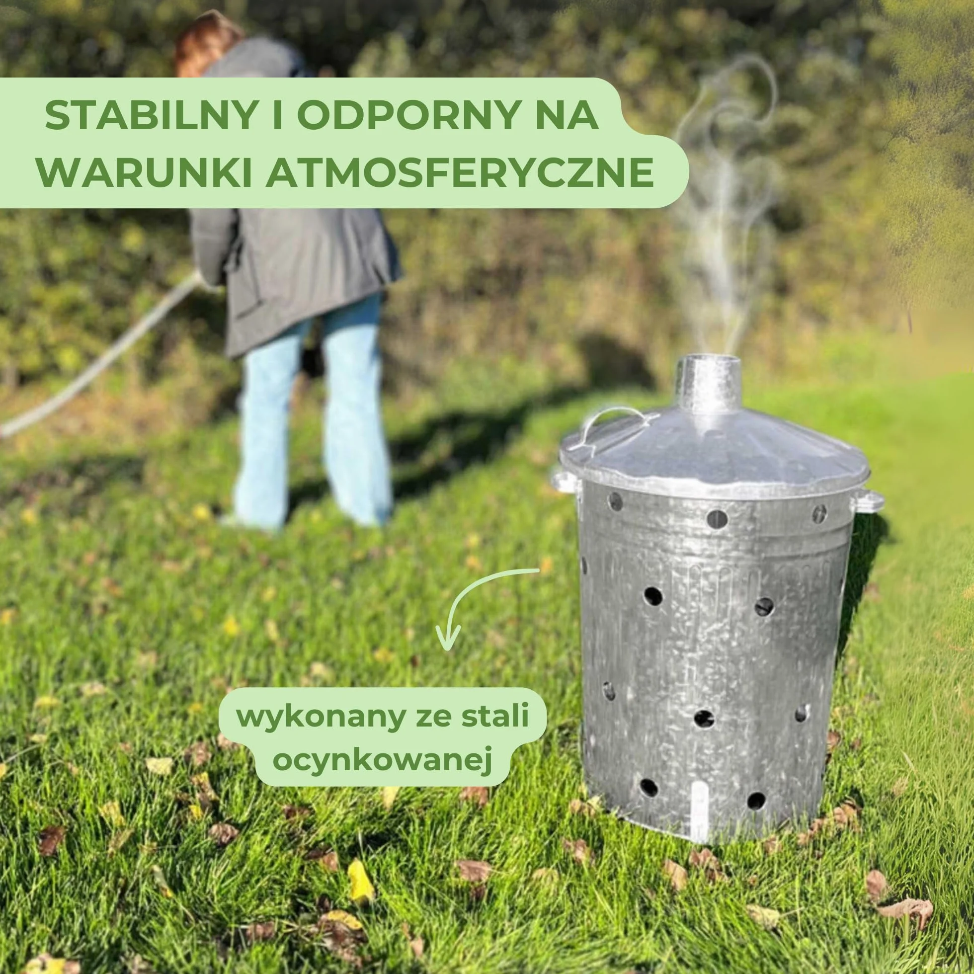 Rori Palenisko XL na odpady ogrodowe z pokrywką, okrągły (110 l)