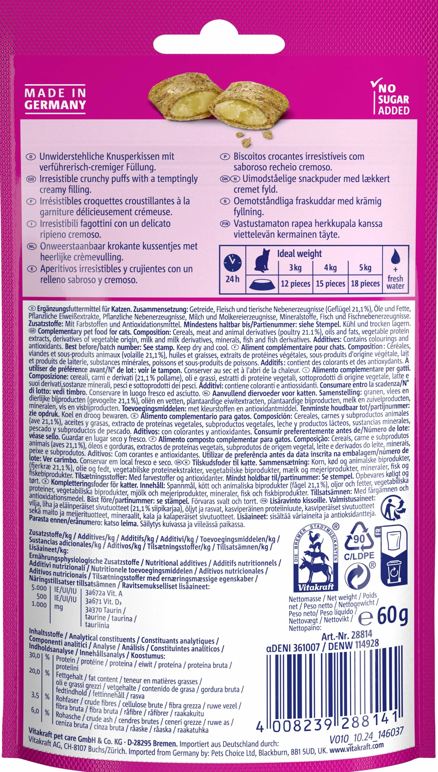 Vitakraft Przekąska dla kota Crispy Crunch drób 60 g