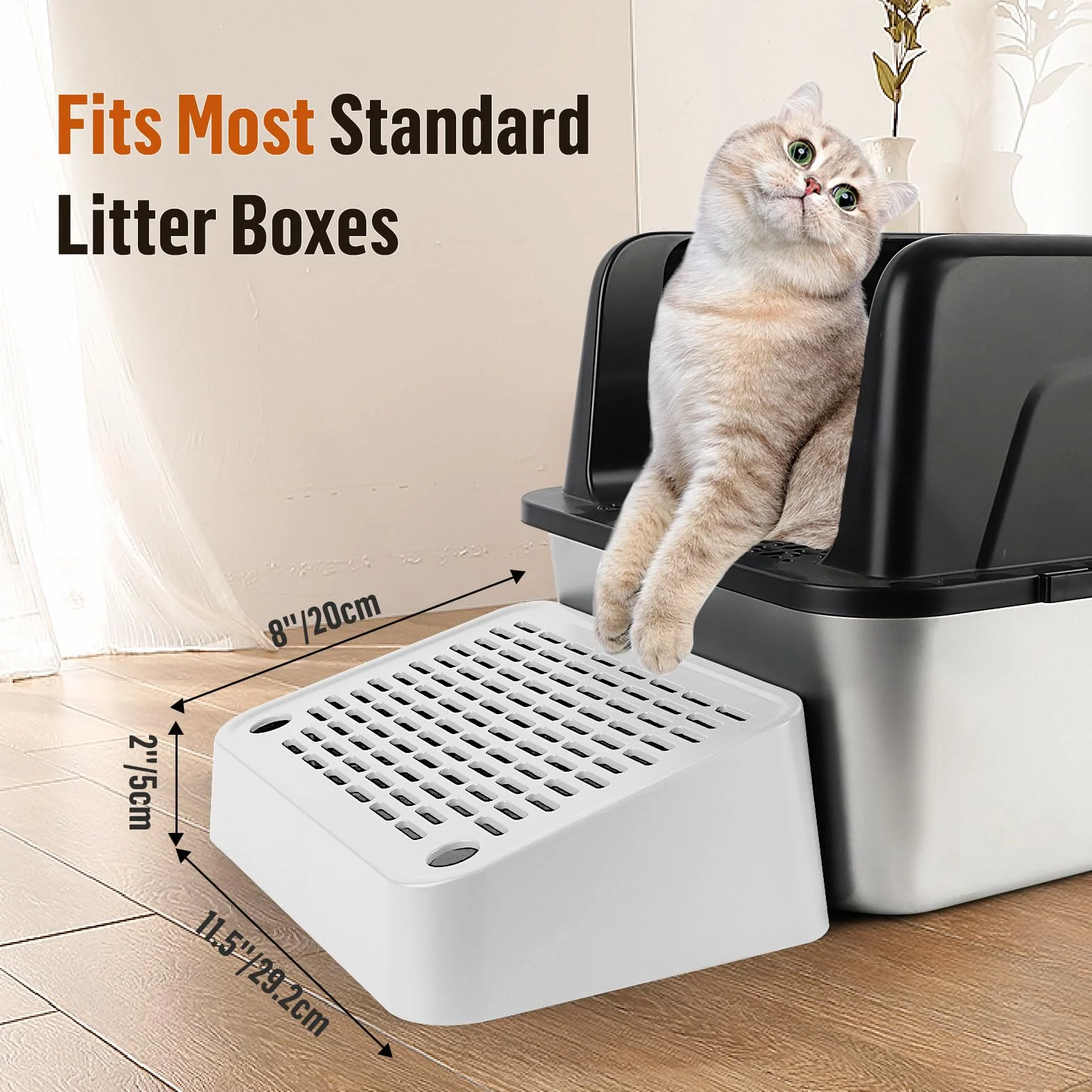 Samoczyszcząca kuweta dla kota z poręczą i filtrem (biała)