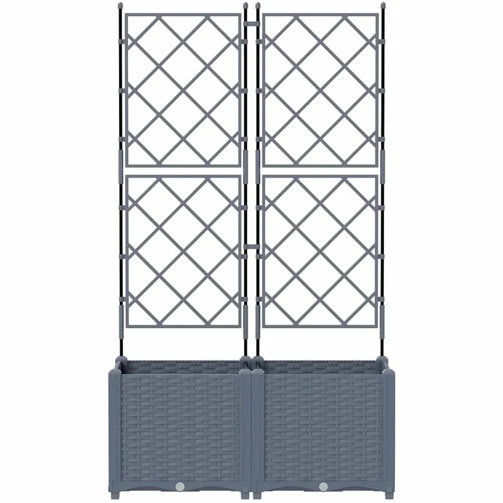 vidaXL Doniczka ogrodowa 2 pcs Jasnoszary 80 x 40 x 143 cm, Nowoczesny, wytrzymały doniczka do ogrodu, elegancki pojemnik z plastiku, odporny dekor zewnętrzny