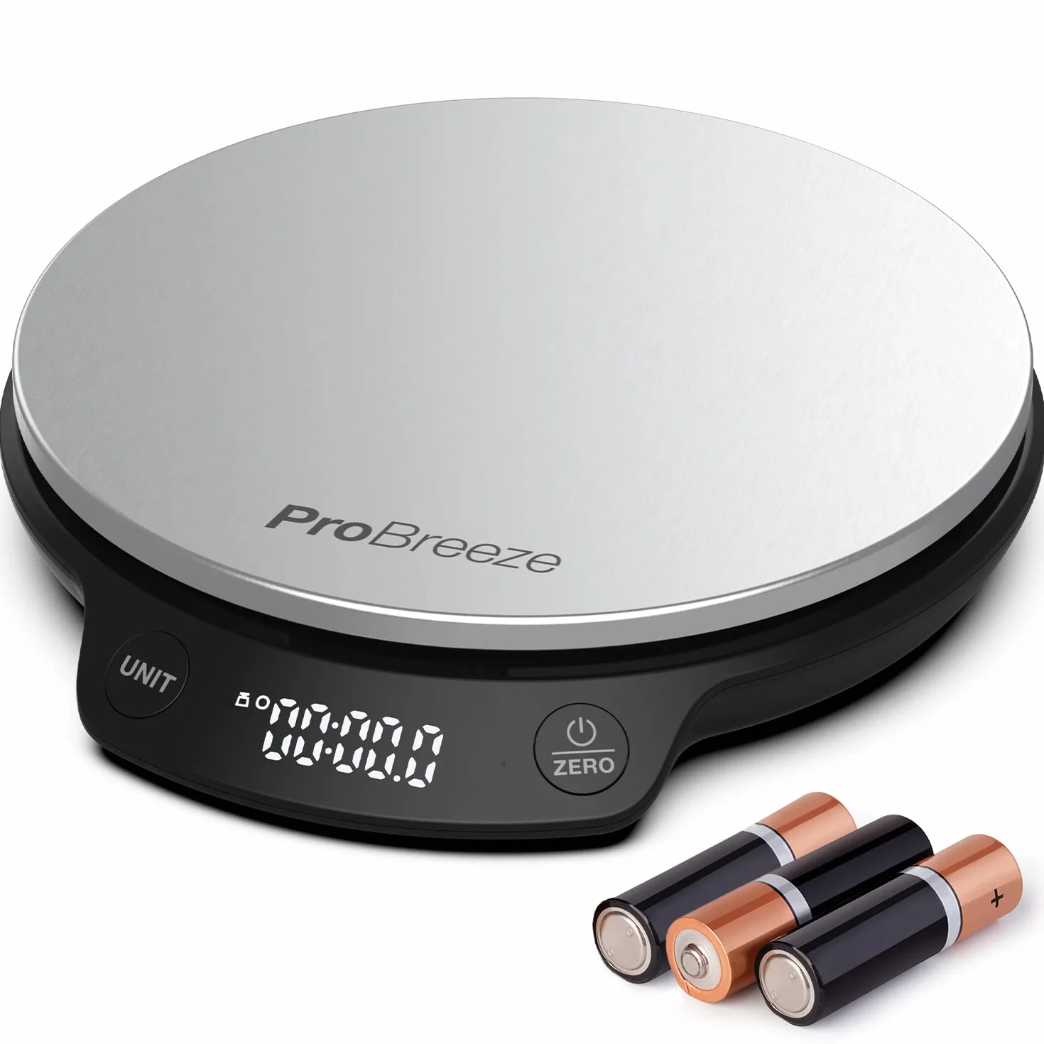 Pro Breeze Waga Kuchenna Cyfrowa Precyzyjna ze Stali Nierdzewnej, do Gotowania Pieczenia, Dokładna do 1g/0.1oz, do 5kg, Elektroniczna z Funkcją Tarowania